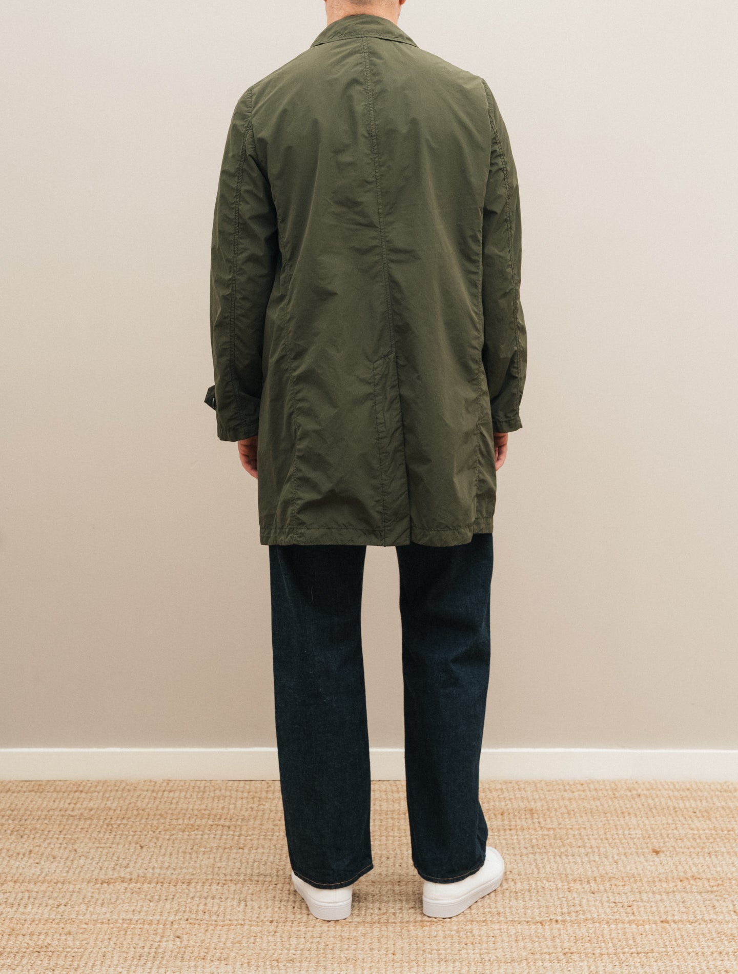 Lemon Washed Nylon Coat Green Aspesi Outerwear S