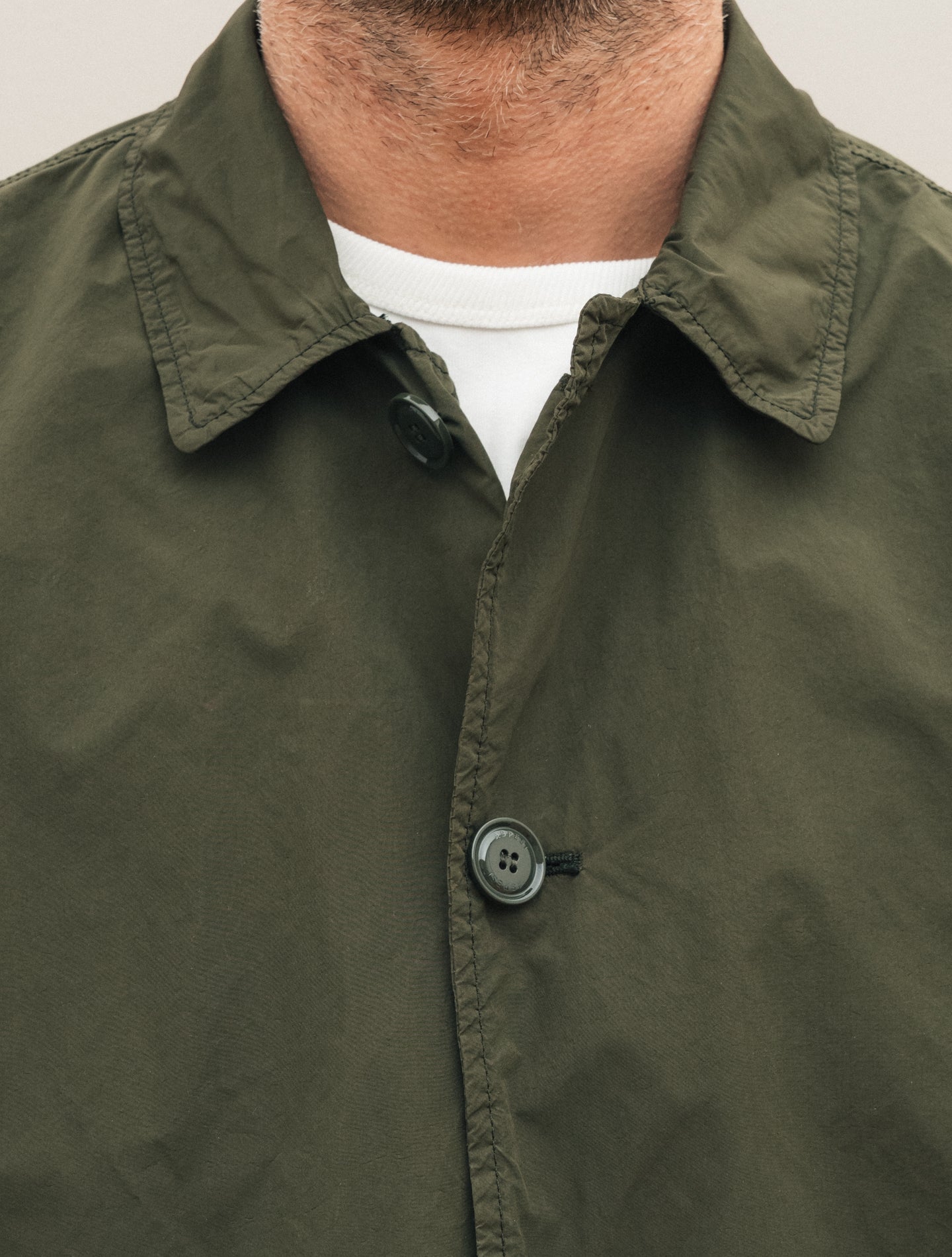 Lemon Washed Nylon Coat Green Aspesi Outerwear S