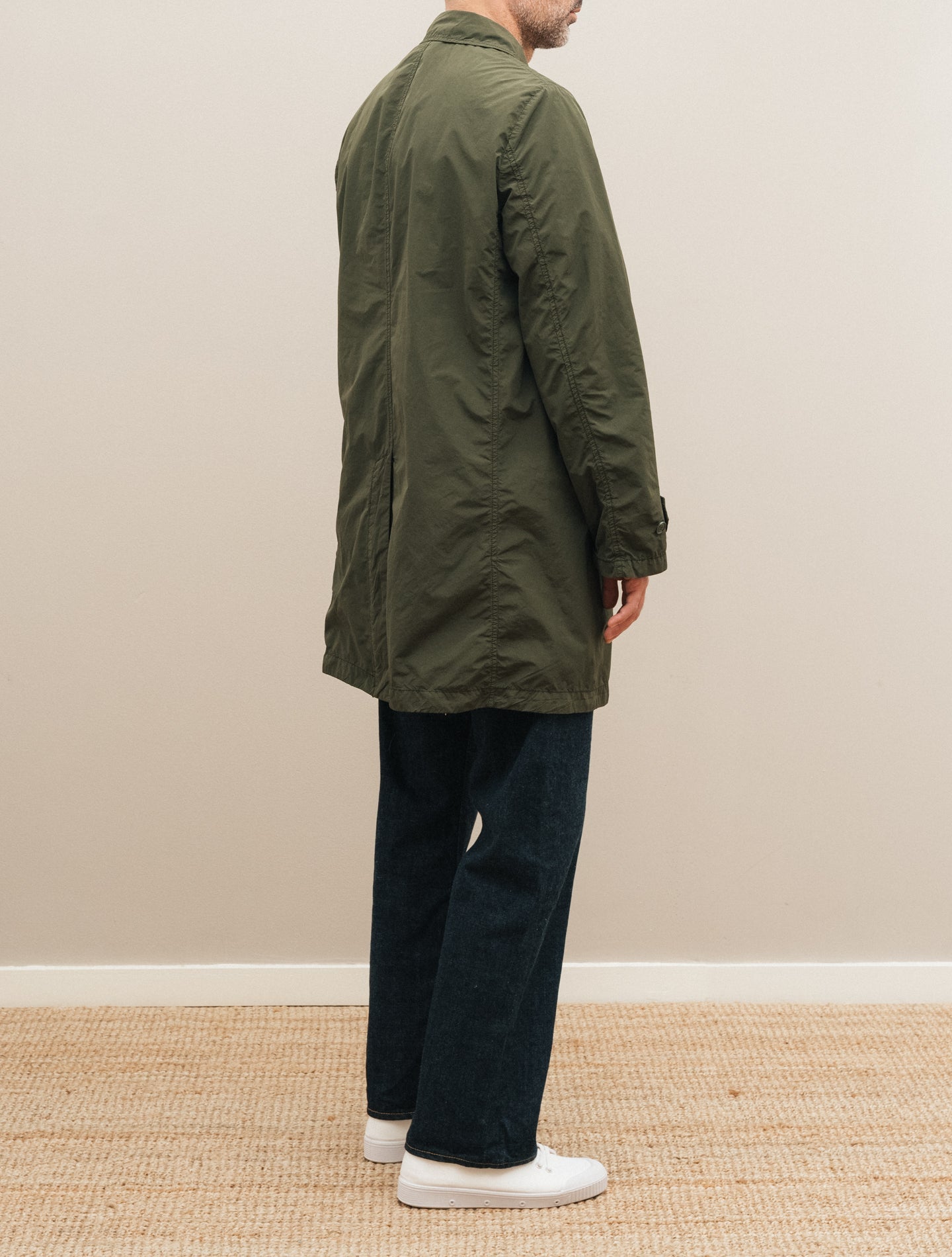 Lemon Washed Nylon Coat Green Aspesi Outerwear S