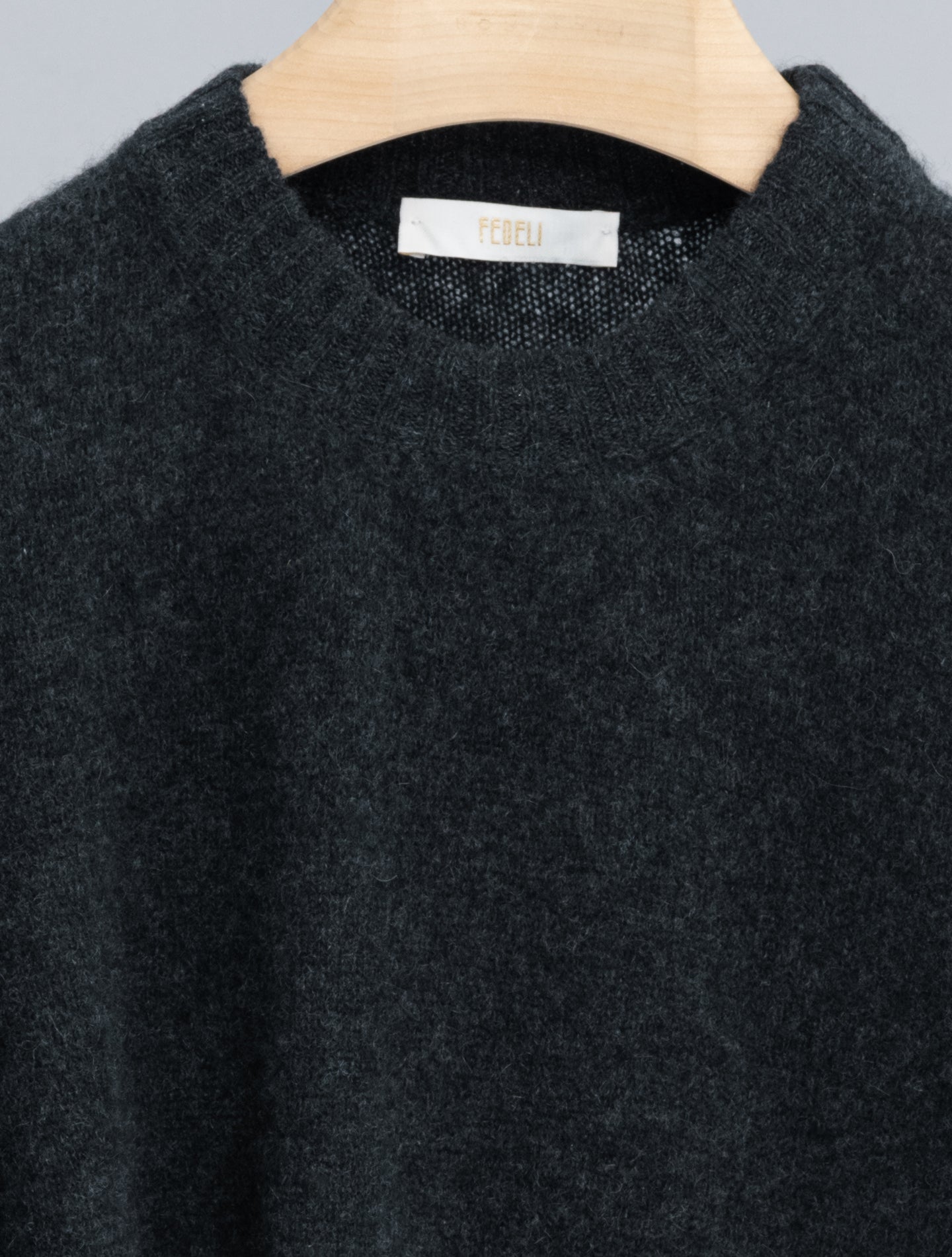 Light Knitted Cashmere Crewneck Dark Grey Fedeli Knitwear IT 40