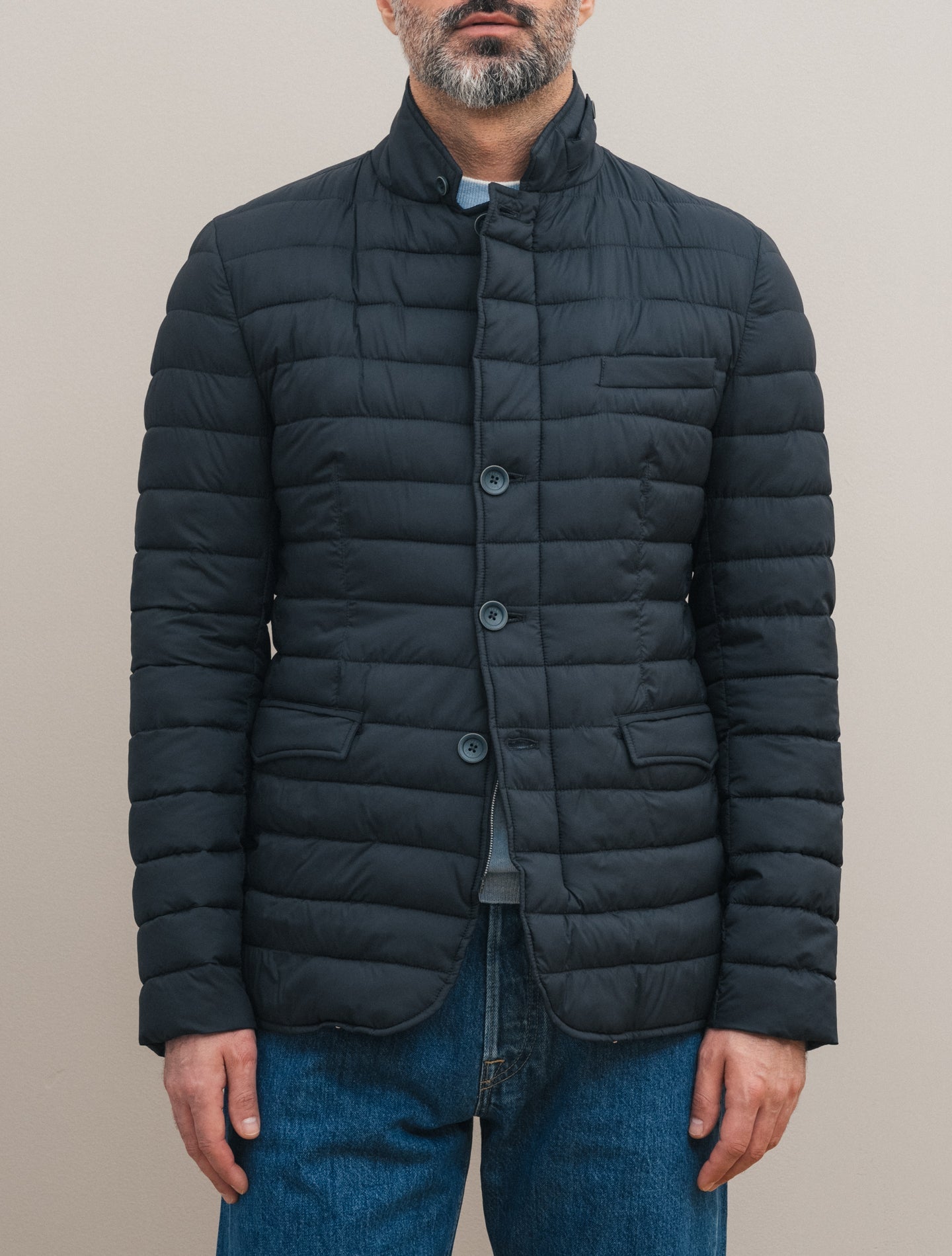 Light Padded Blazer Jacket Navy Herno Outerwear 48