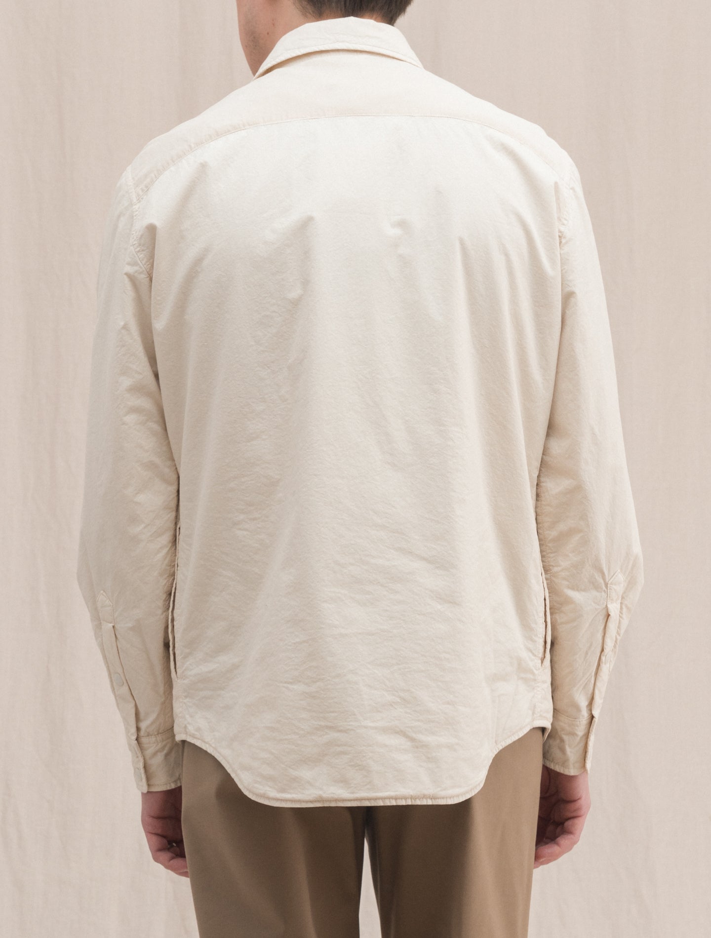 Light Padded Cotton Shirt Jacket Ivory Aspesi Outerwear S