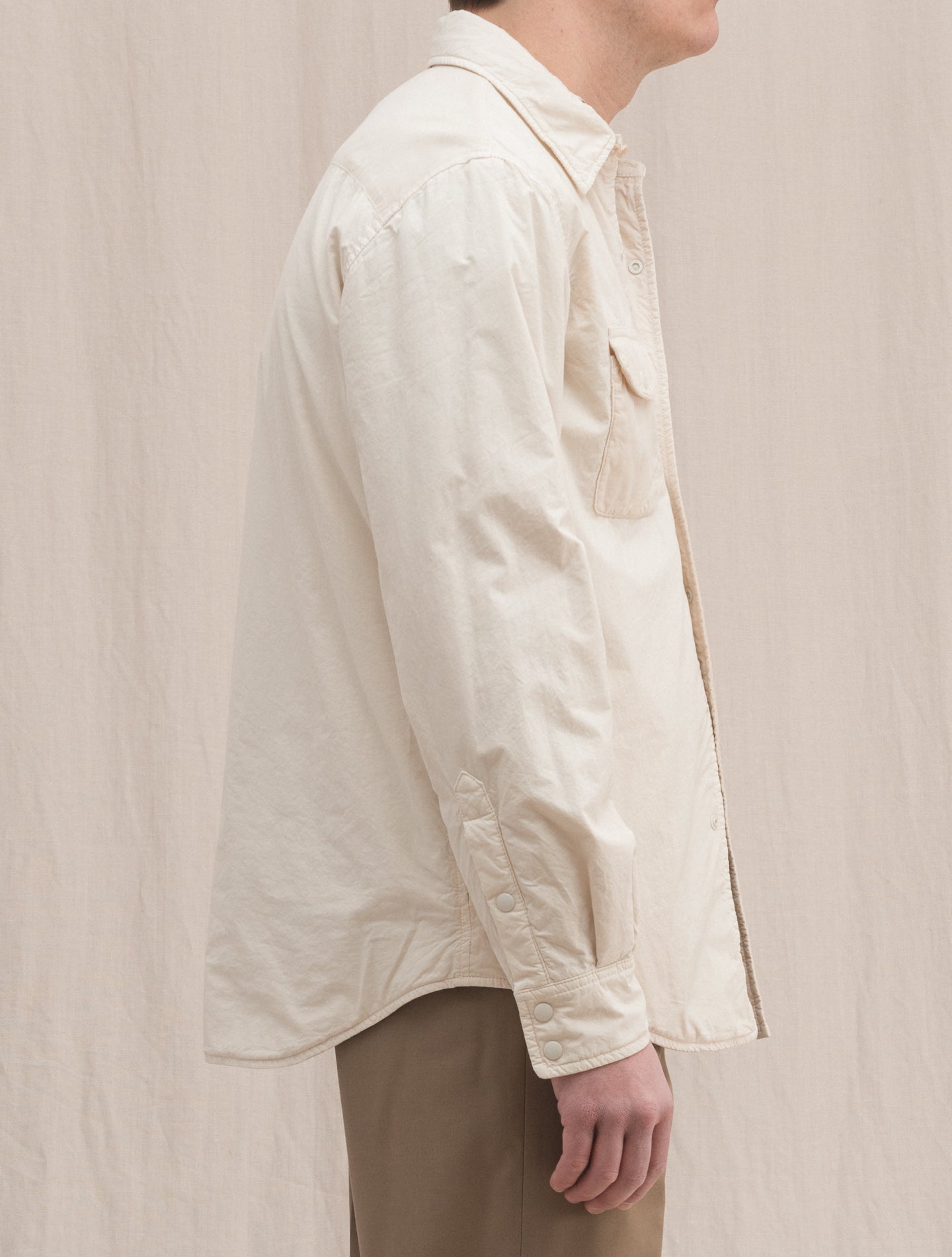 Light Padded Cotton Shirt Jacket Ivory Aspesi Outerwear S