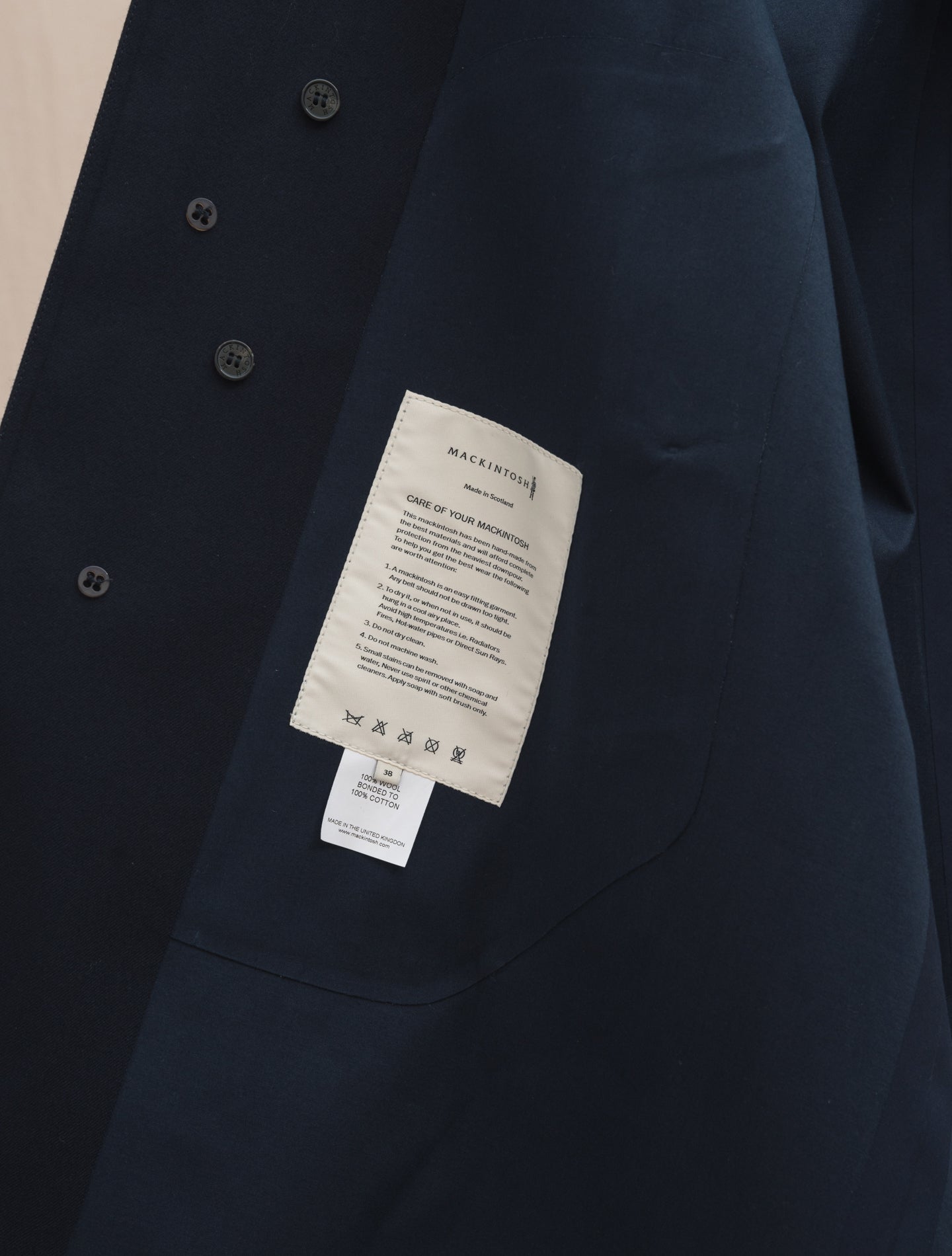 Limited Edition Selwyn Bonded Wool - Gabucci 30 Navy Mackintosh Outerwear 36/S
