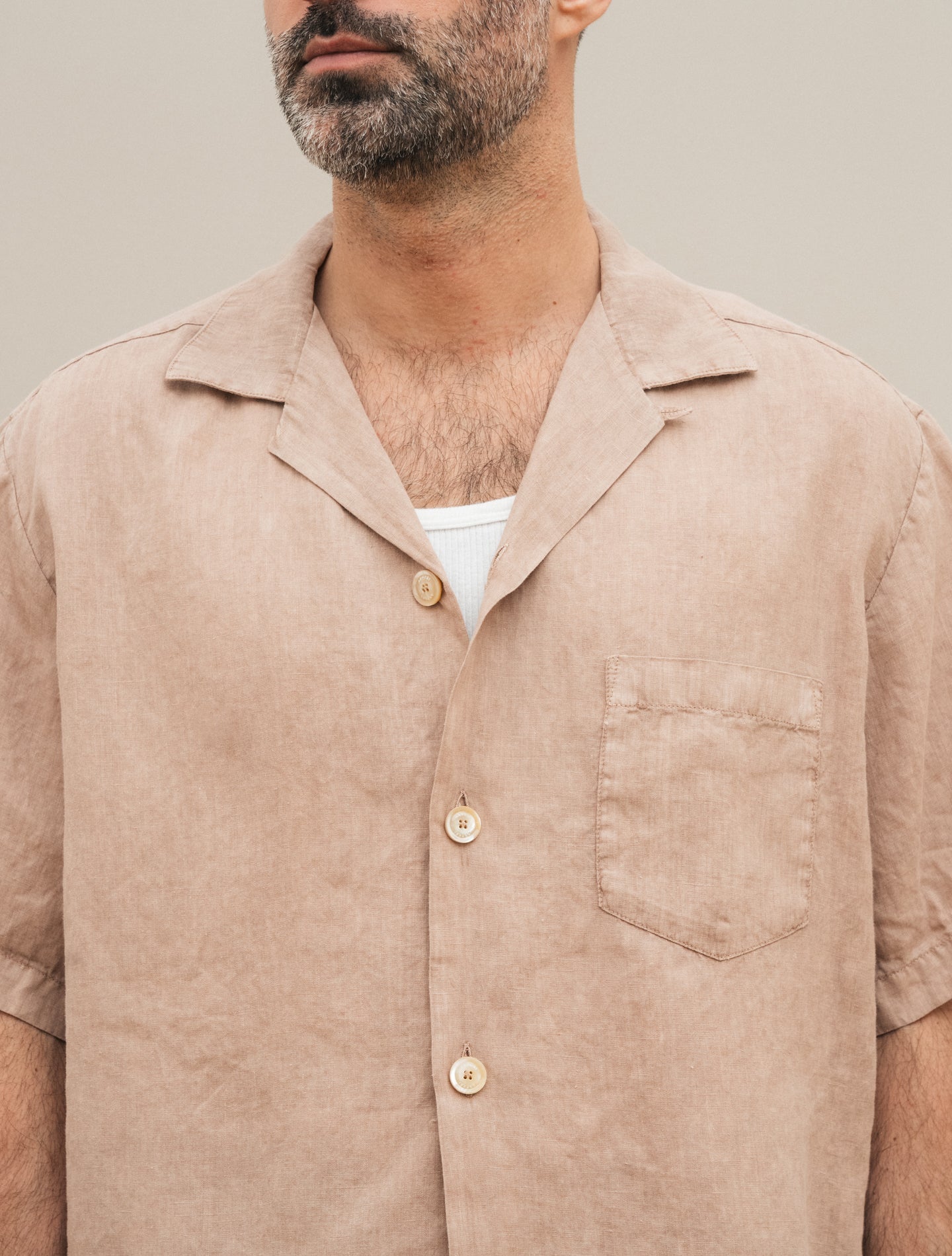 Linen Bowling Shirt Short Sleeve Terra Aspesi Shirts S
