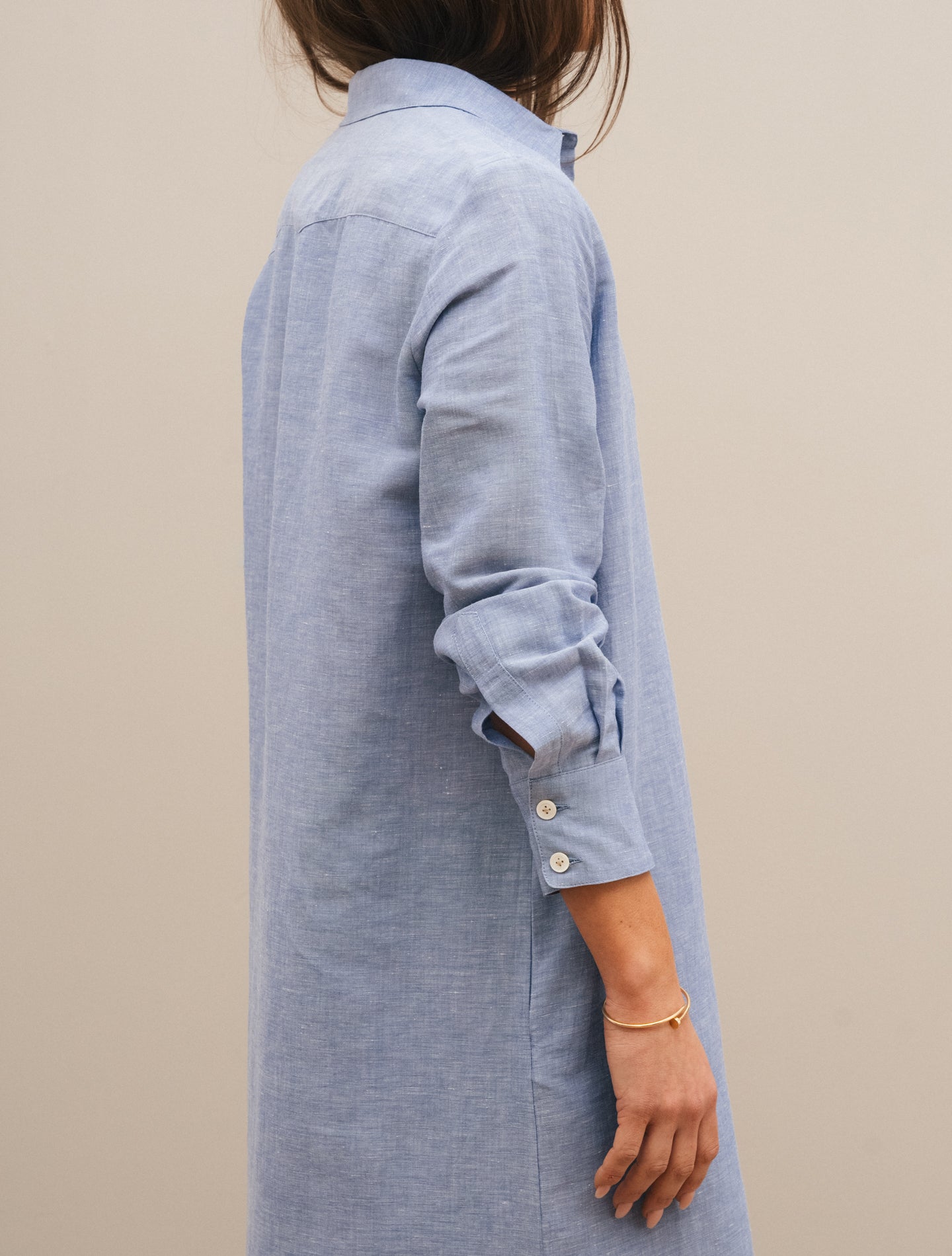 Linen Cotton Shirt Maxi Dress Blue Massimo Alba Dresses XS