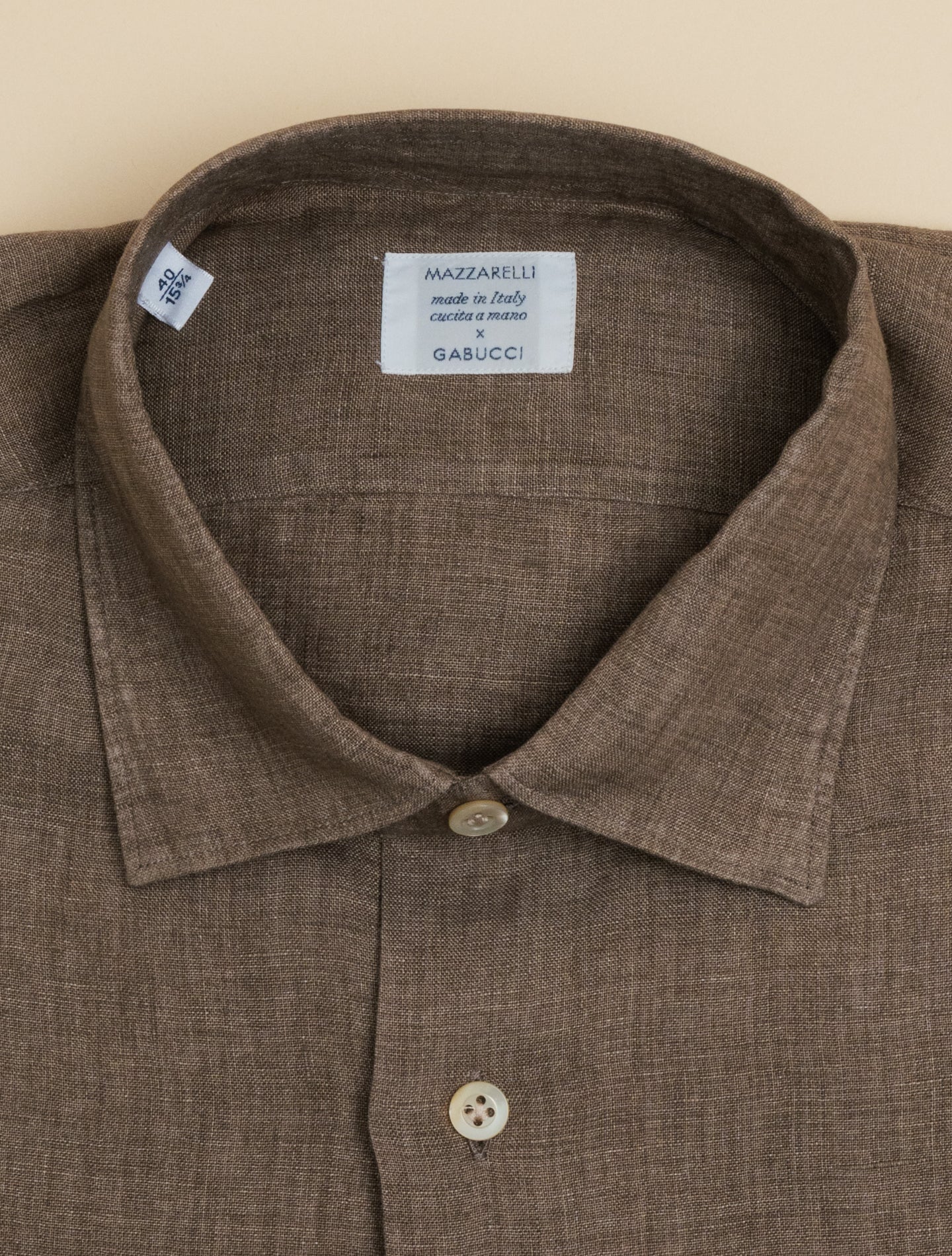 Linen Relaxed Fit Shirt Brown Mazzarelli Shirts 38