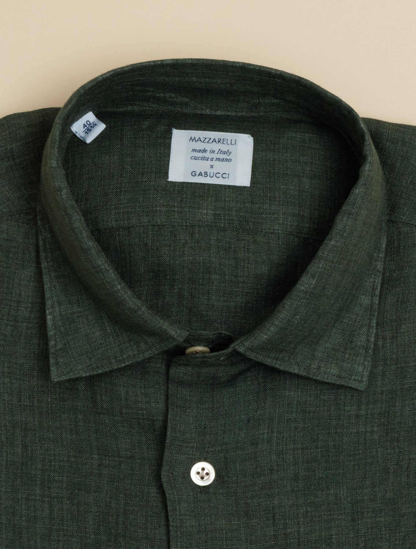 Linen Relaxed Fit Shirt Green Mazzarelli Shirts 38