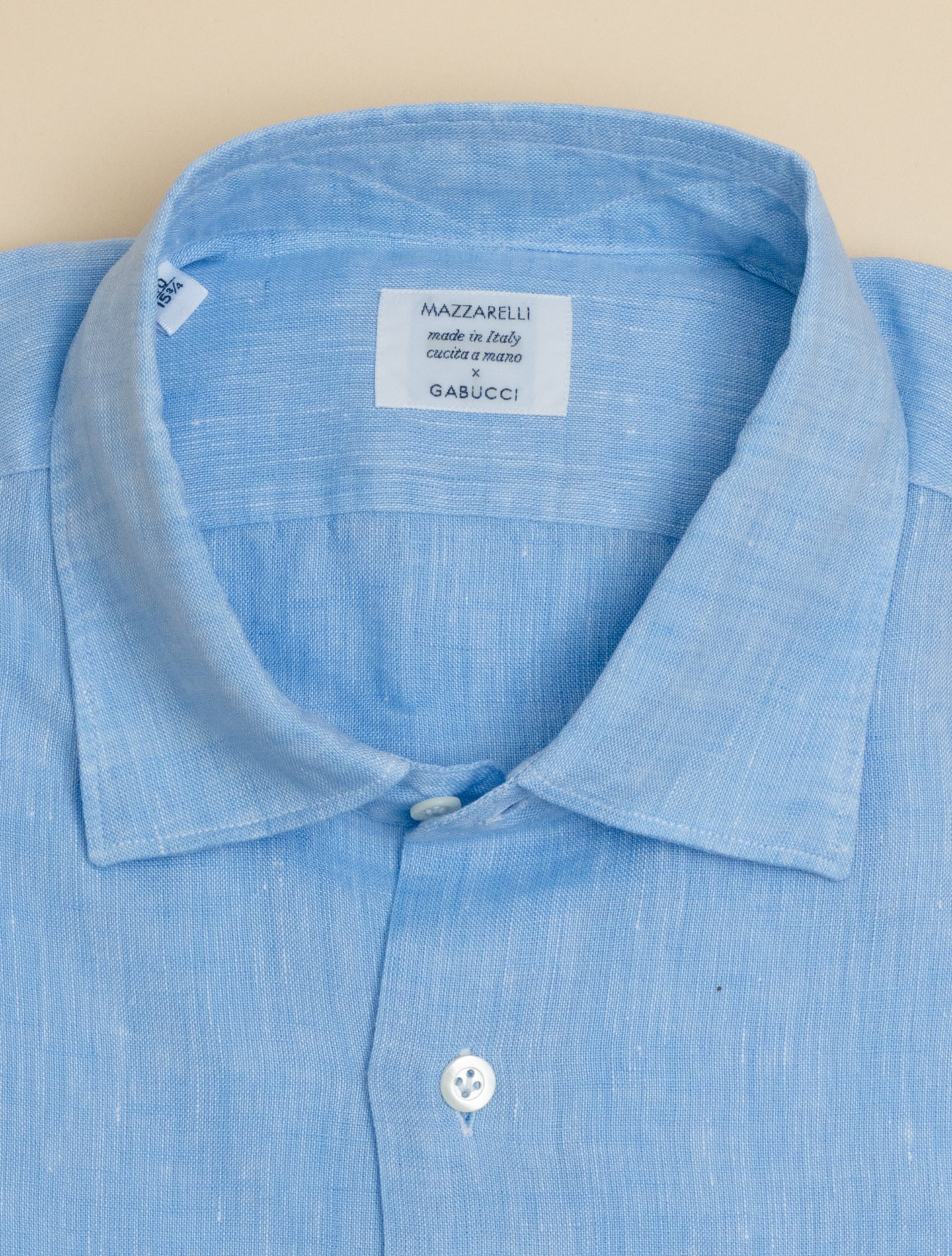 Linen Relaxed Fit Shirt Light Blue Mazzarelli Shirts 38