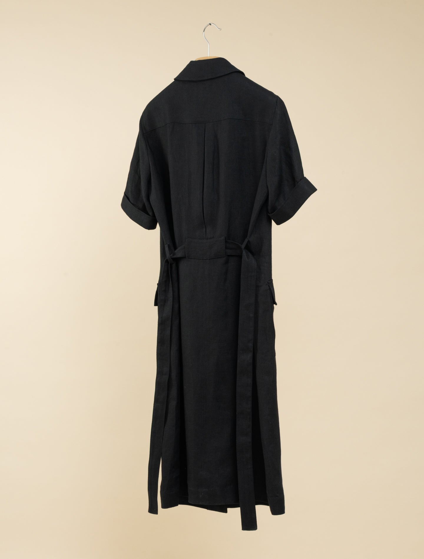 Linen Safari Dress Black Lardini Dresses IT 38