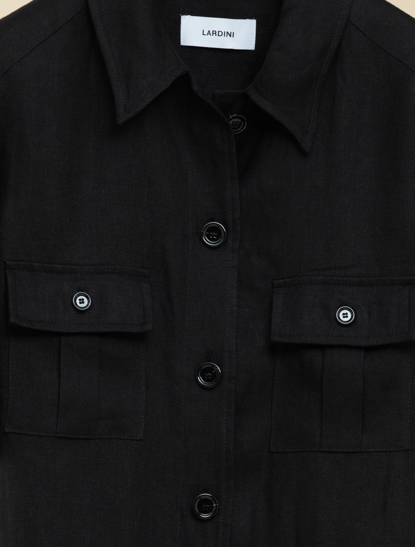 Linen Safari Dress Black Lardini Dresses IT 38