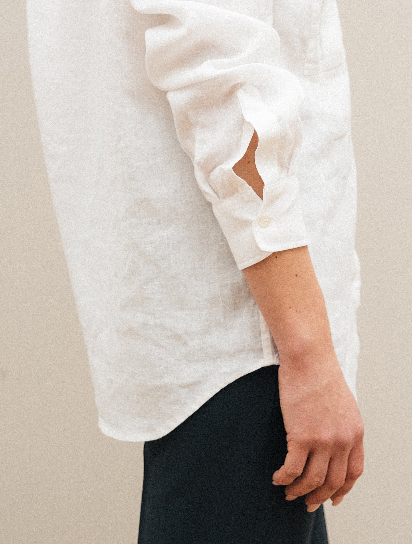 Linen Shirt w. Pocket White Aspesi Shirts IT 38