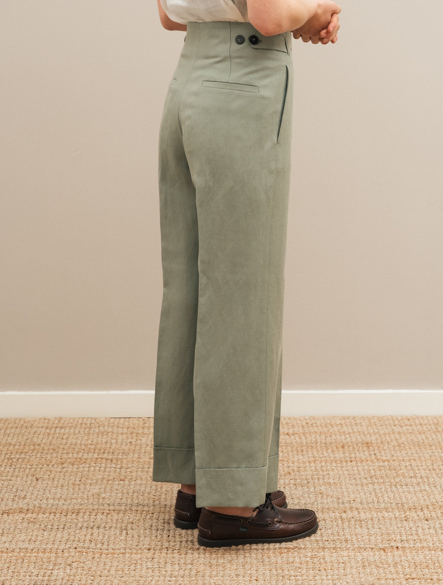 Linen Viscose High Waist Trousers Rosmery Slowear Trousers IT 38