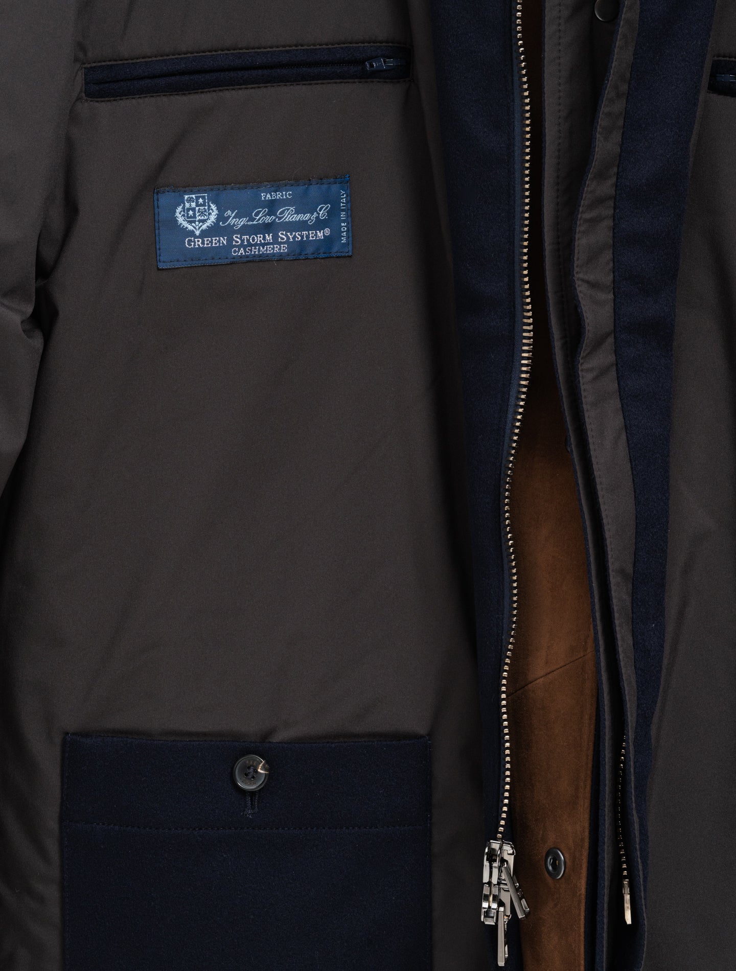 Loro Piana Storm System Shooting Jacket Navy Manto Outerwear 48