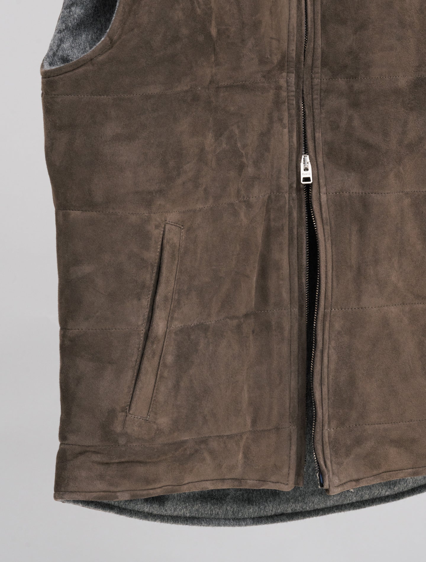 Luca Suede Vest Dark Brown Manto Outerwear 48