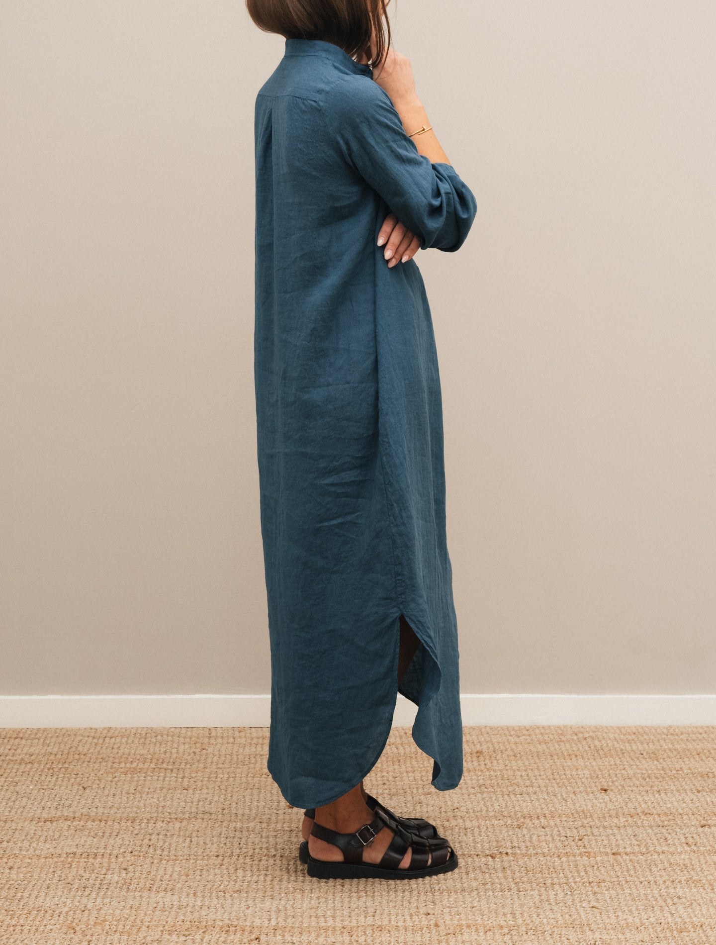Madama Maxi Linen Dress Blue Massimo Alba Dresses XS