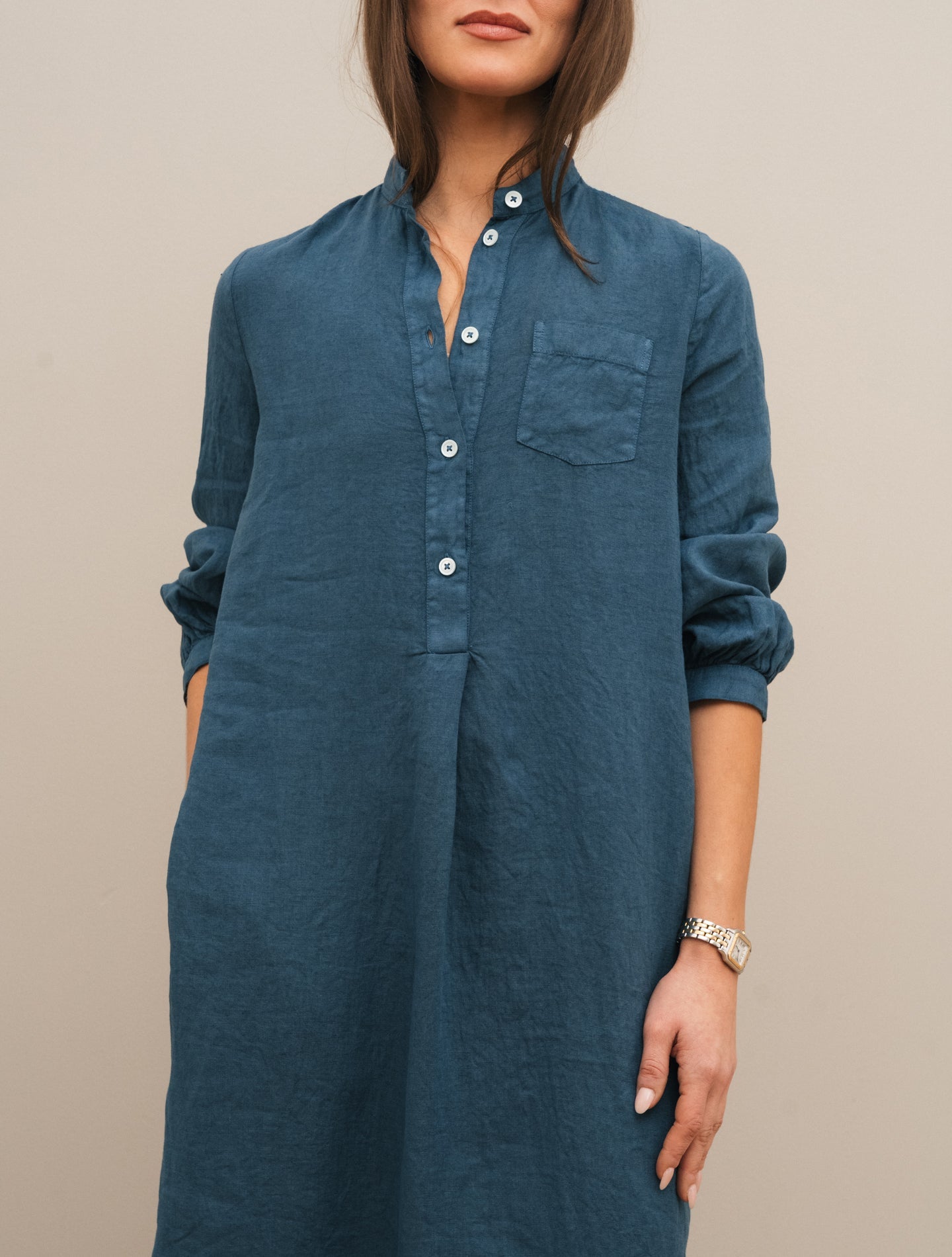 Madama Maxi Linen Dress Blue Massimo Alba Dresses XS