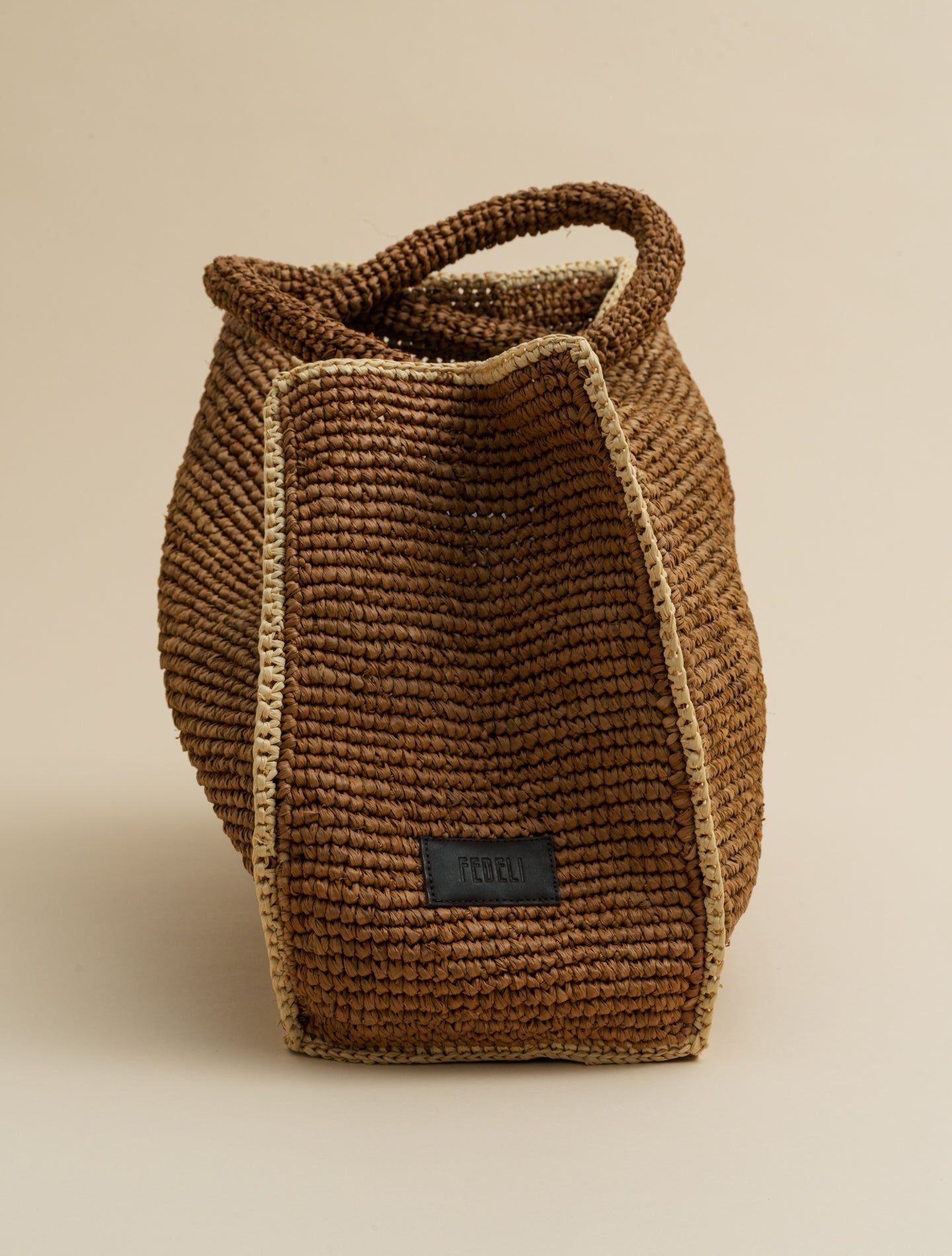 Melissa Raffia Bag Brown Fedeli Bags One Size