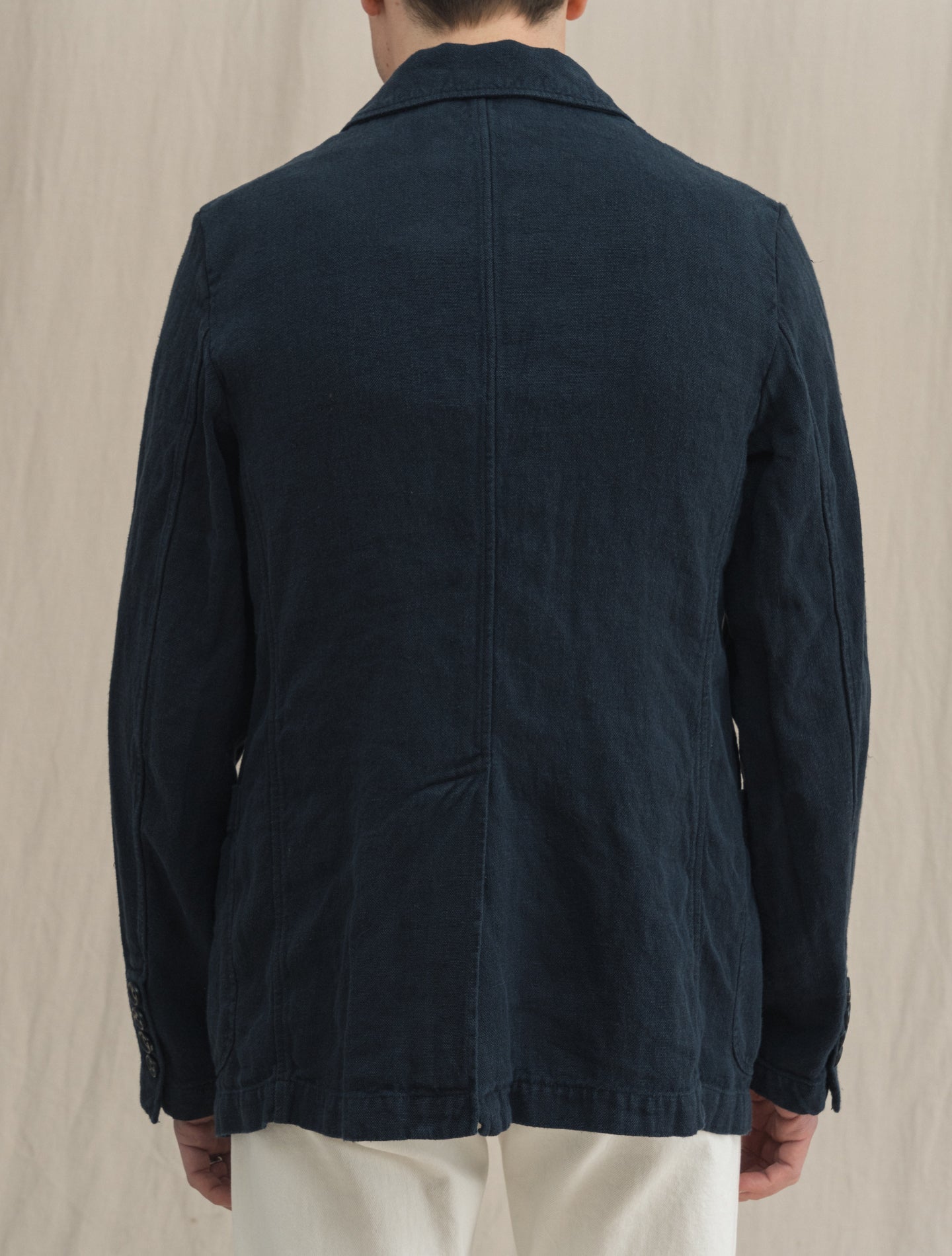 Melzi Jacket Washed Linen Dark Navy Manto Jackets 46