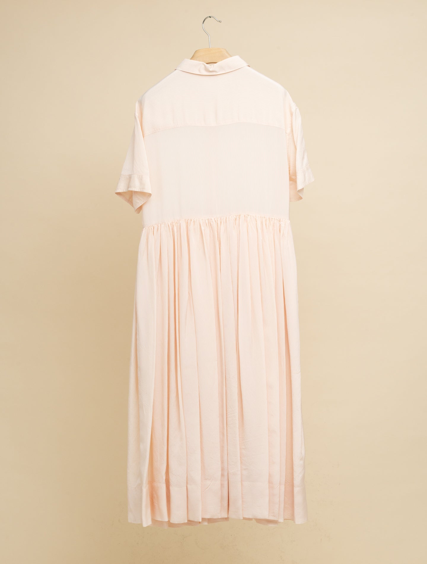 Micro Striped Silk Shirt Dress - AA Capsule Collection Light Pink Aspesi Dresses IT 38