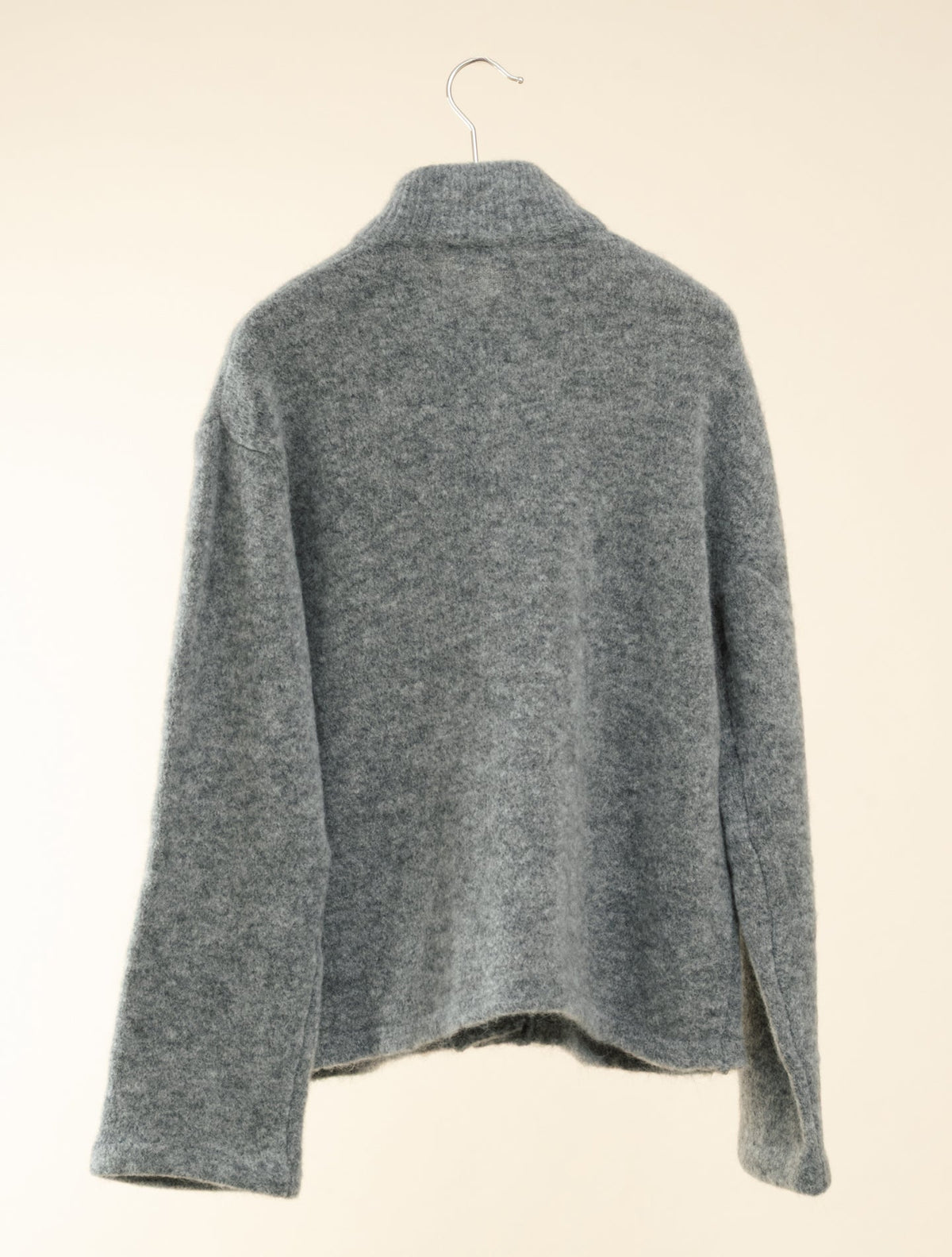 Mohair Knitted Jacket Grey Morgano Knitwear IT 40