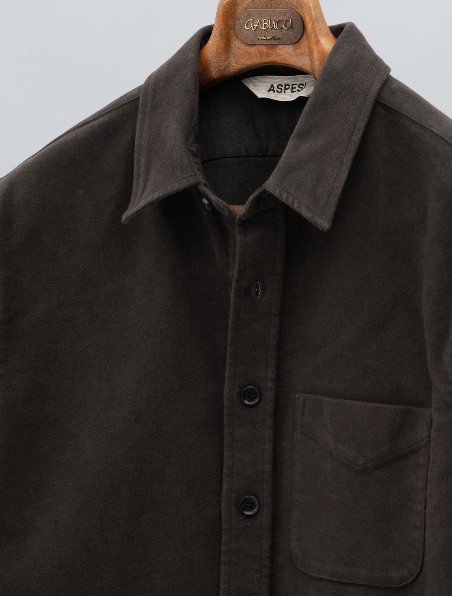 Moleskin Utility Shirt Brown Aspesi Overshirts M