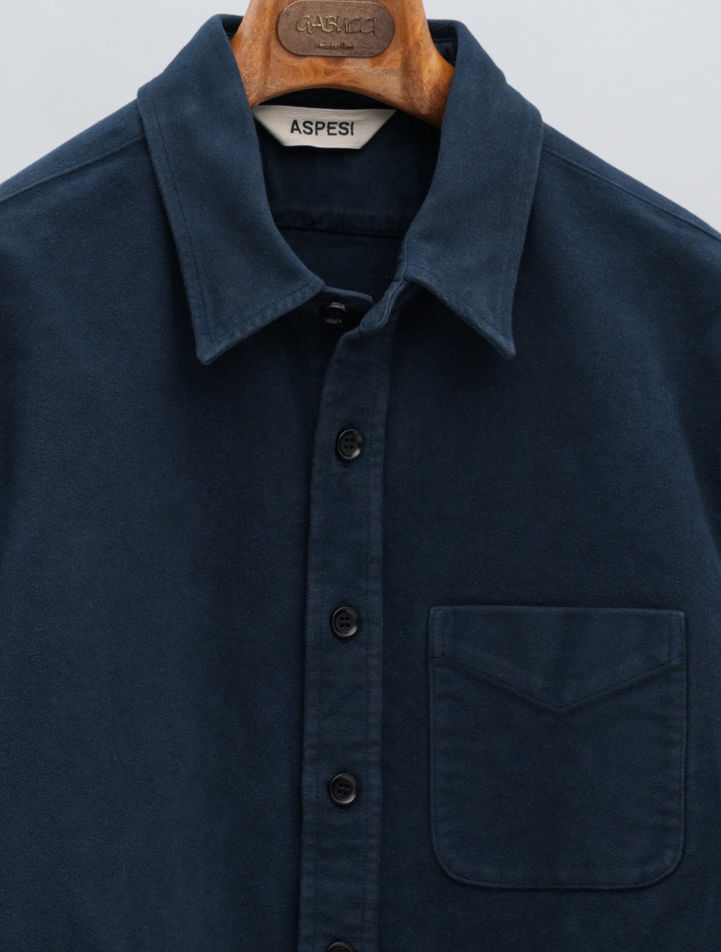 Moleskin Utility Shirt Navy Aspesi Overshirts M