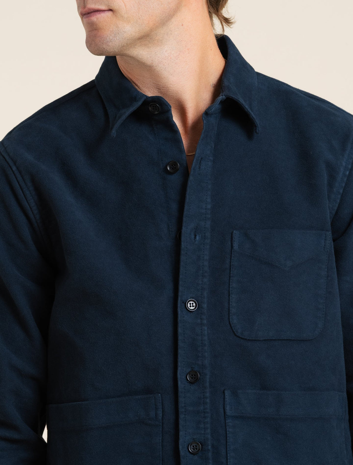 Moleskin Utility Shirt Navy Aspesi Overshirts M