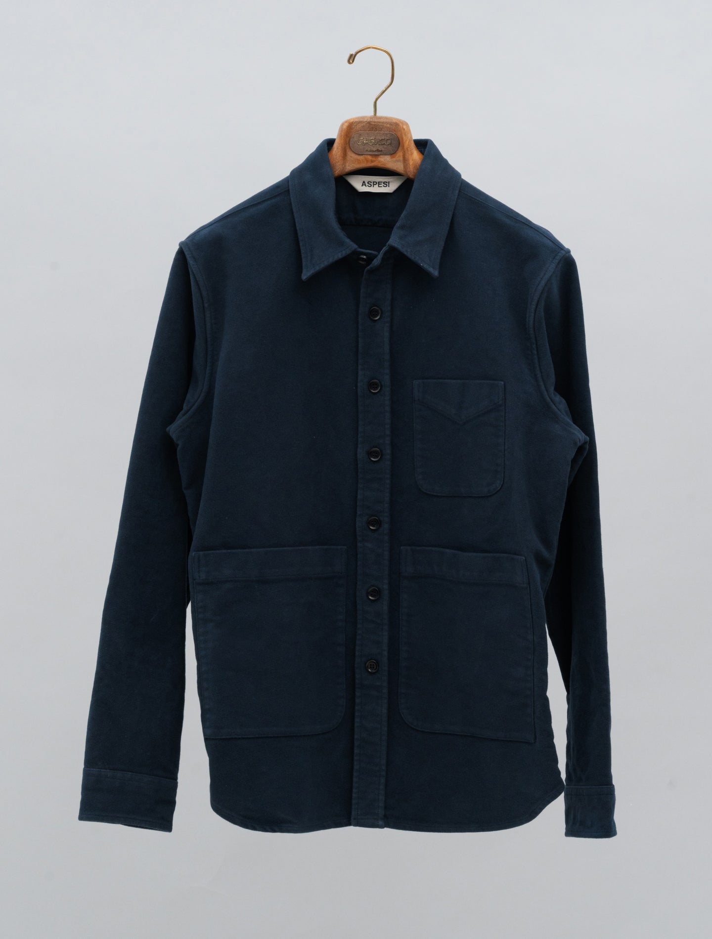 Moleskin Utility Shirt Navy Aspesi Overshirts M