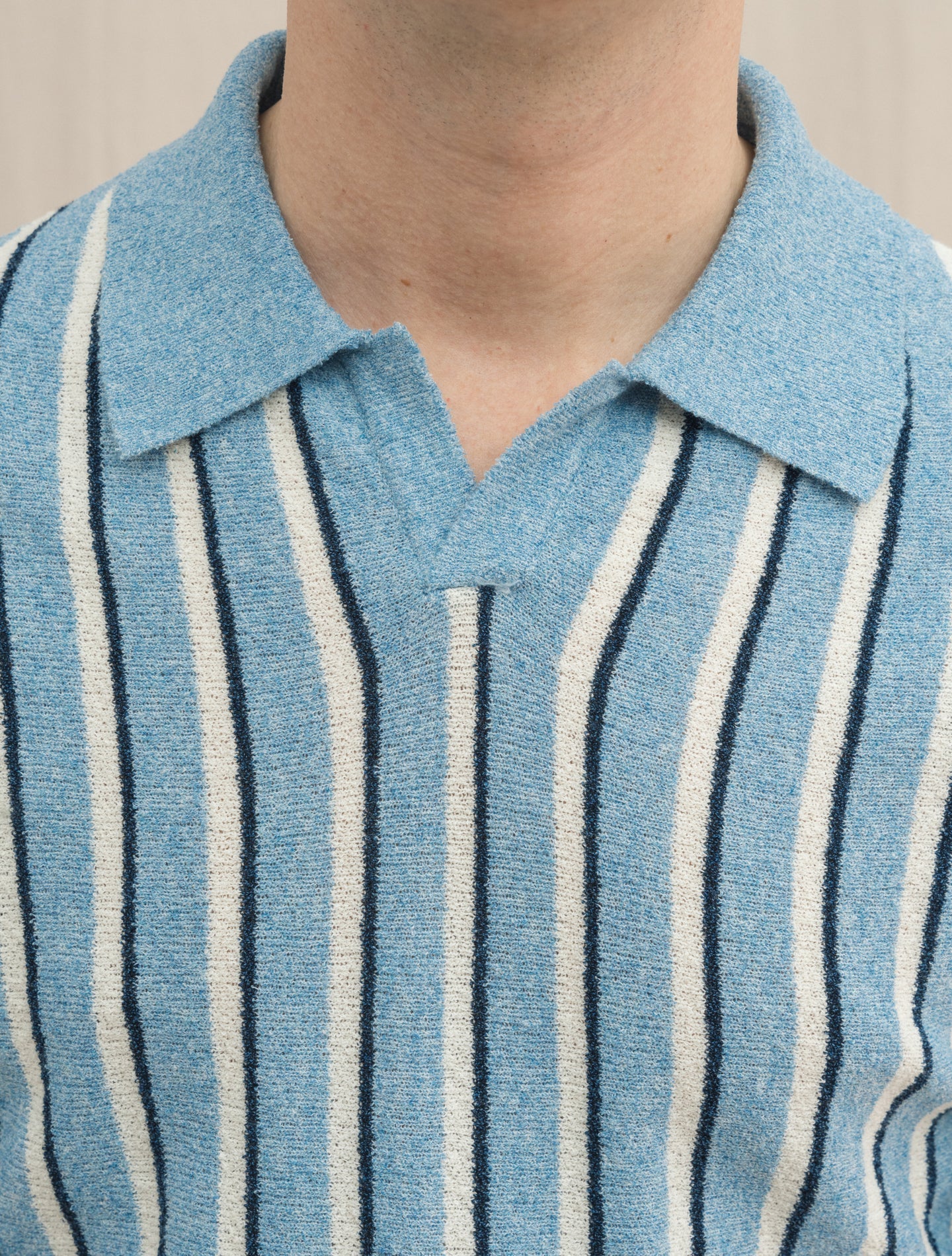 Multi Stripe Sponge Polo Shirt Light Blue Gabucci Polo shirts 48