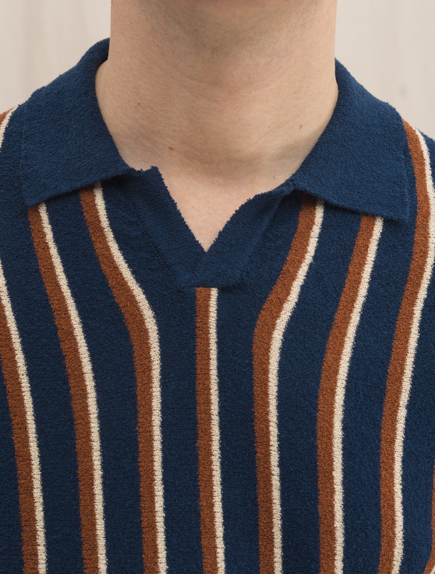 Multi Stripe Sponge Polo Shirt Navy Gabucci Polo shirts 48