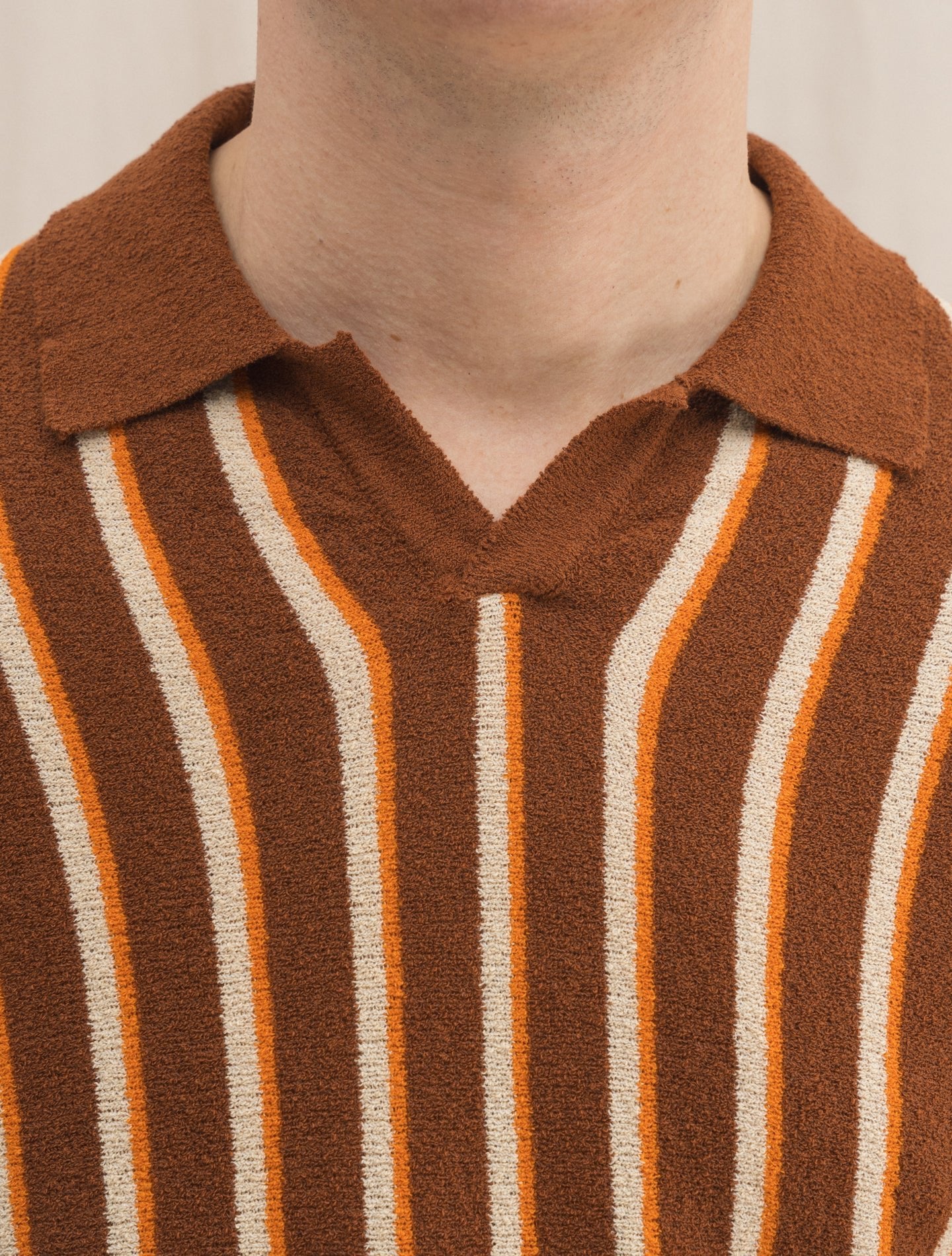 Multi Stripe Sponge Polo Shirt Rust Gabucci Polo shirts 48