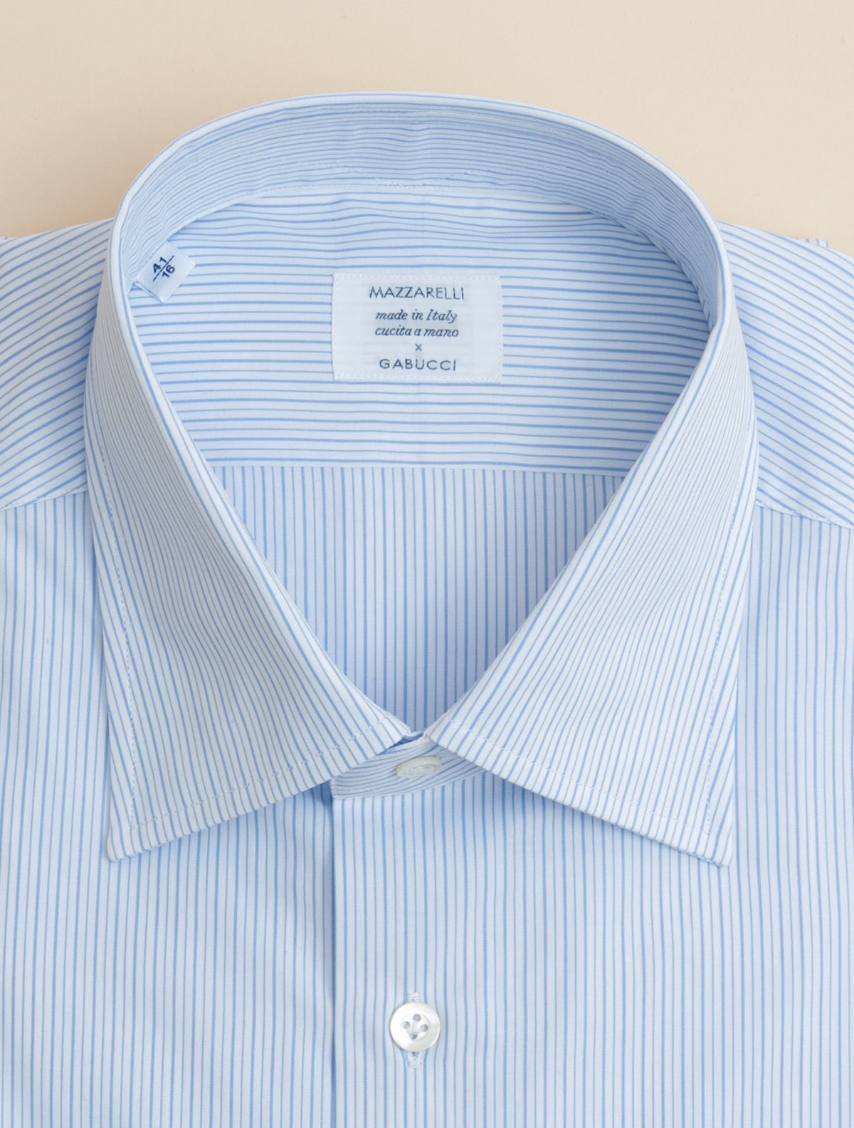 Multi Striped Turn Down Shirt Light Blue Mazzarelli Shirts 38