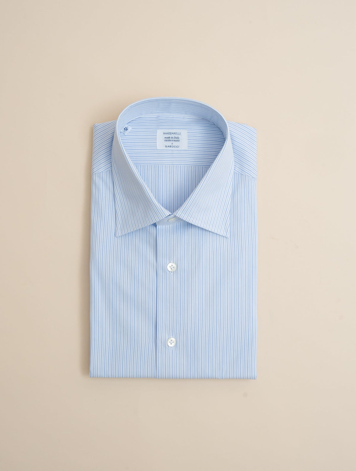 Multi Striped Turn Down Shirt Light Blue Mazzarelli Shirts 38