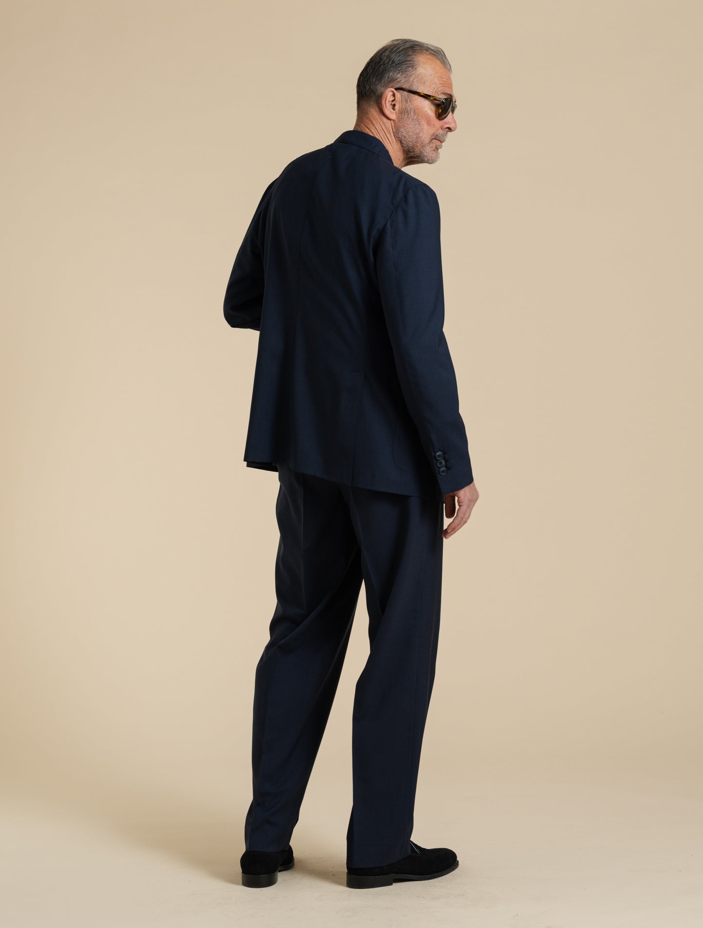 Napoli Double Breasted Tropical Wool Suit Navy Gigi Suits 48