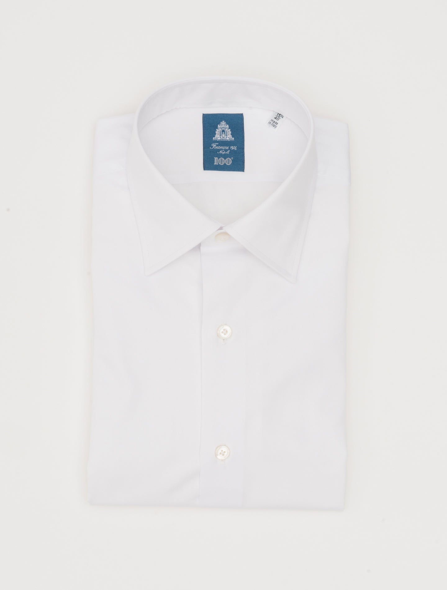 Napoli Rodi Pinpoint Shirt White Finamore Shirts 39