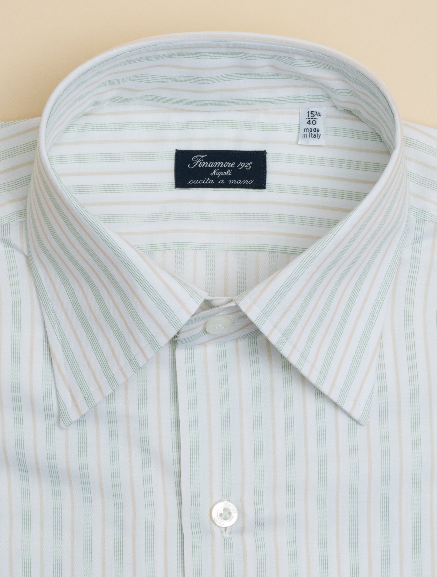 Napoli Striped Luxury 180/2 Carlo Riva Shirt Green Finamore Shirts 39
