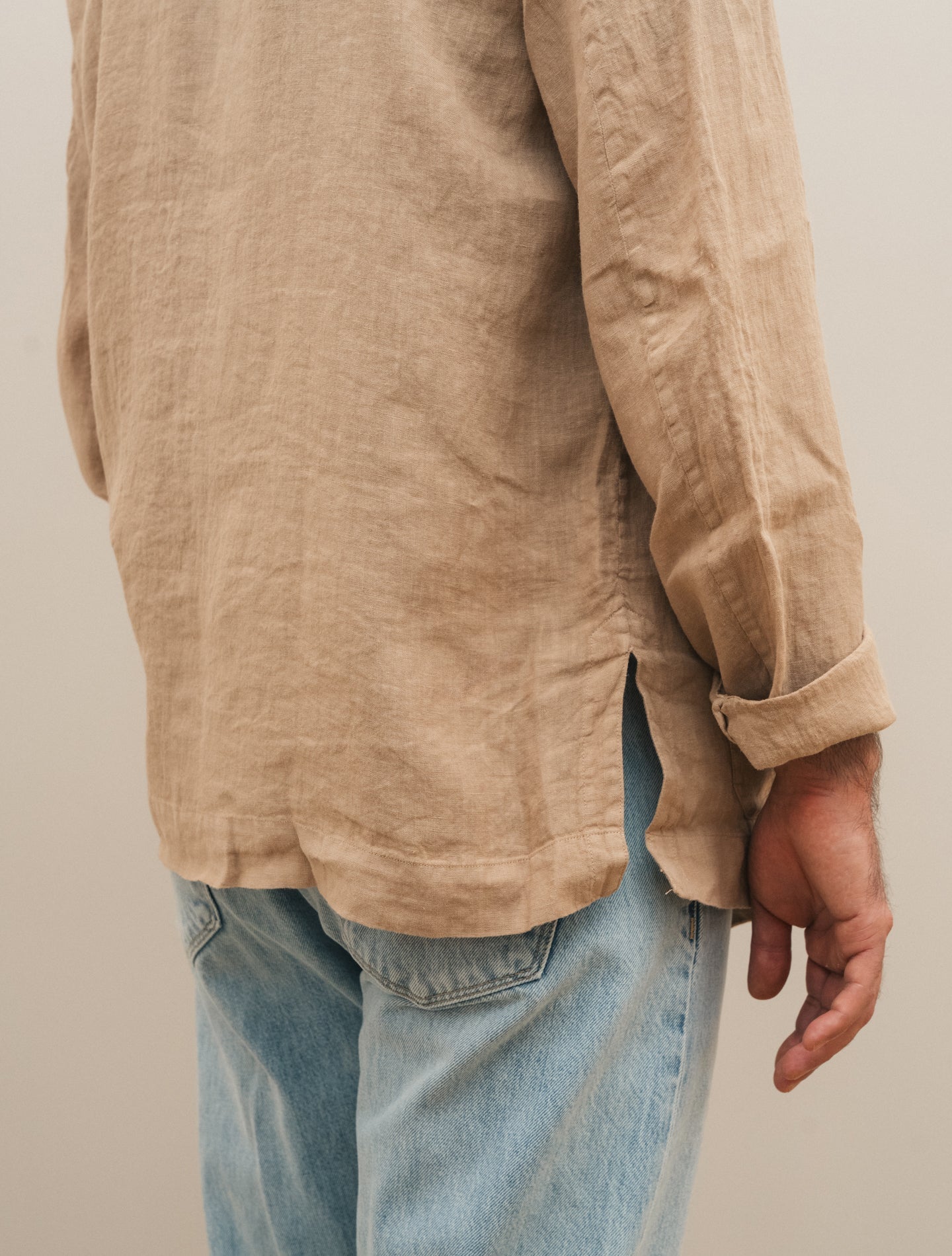 Nehru Collar Linen Jacket Desert Massimo Alba Jackets S