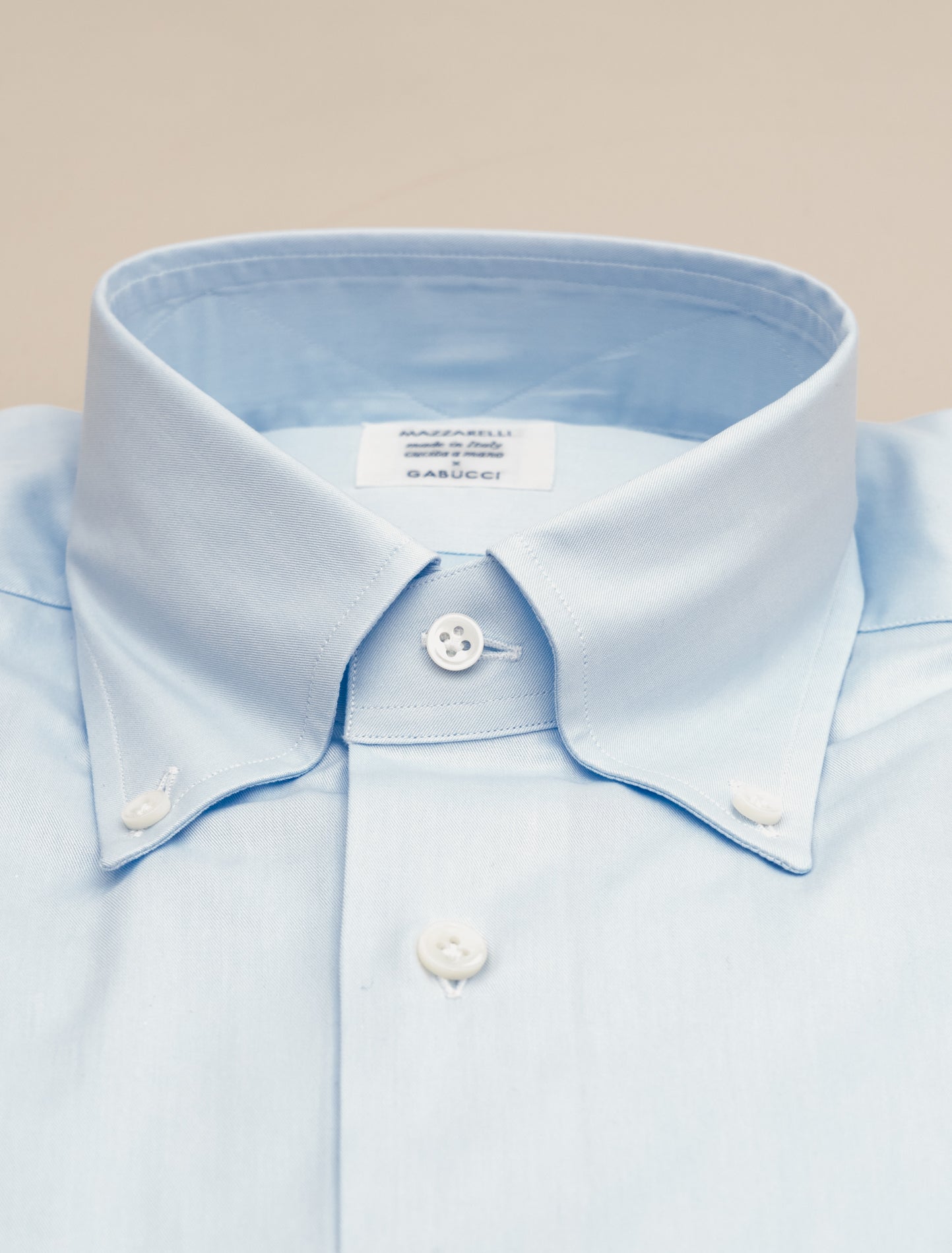 New Standard Button Down Twill Shirt Light Blue Mazzarelli Shirts 38