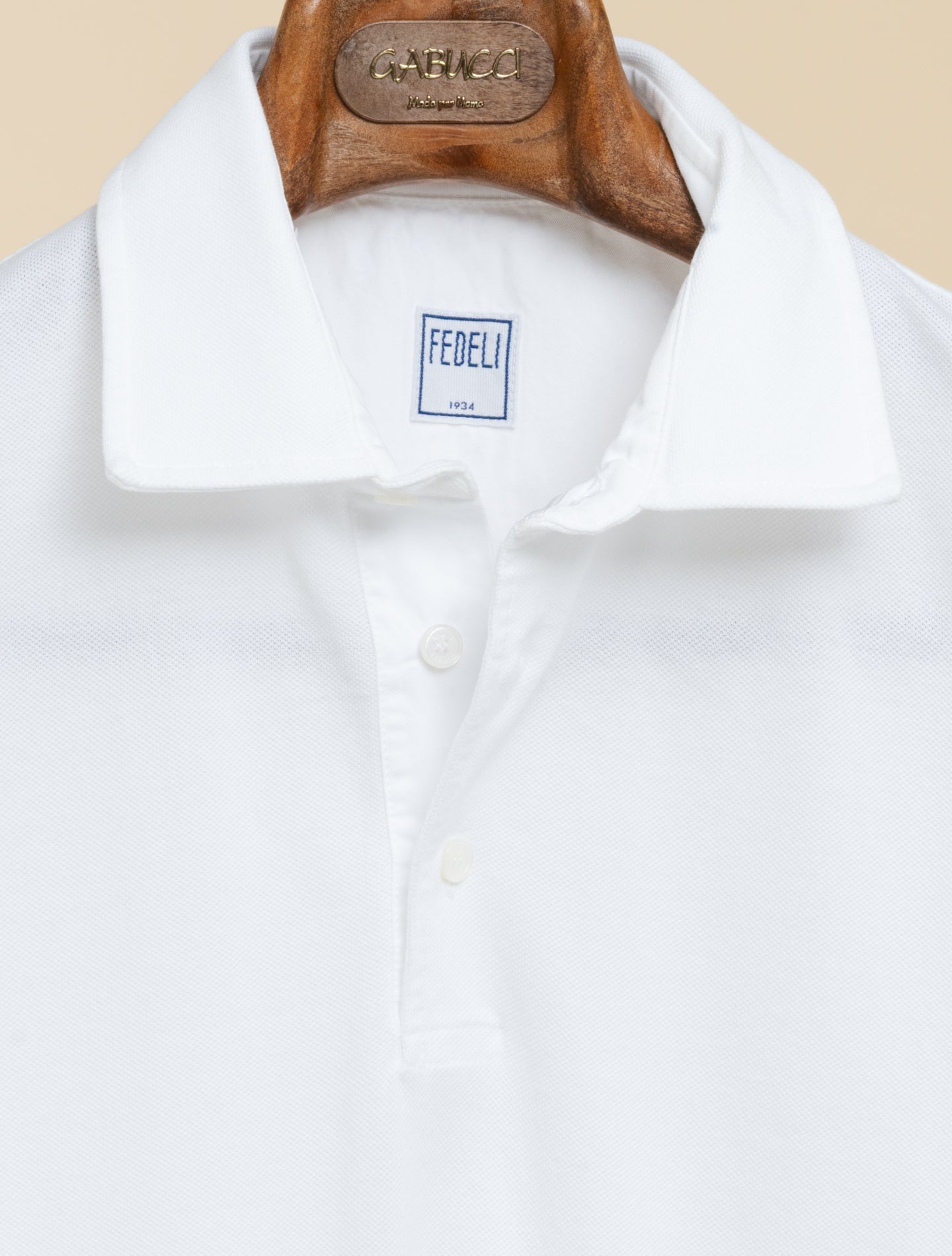 North Organic Cotton Pique Polo Shirt White Fedeli Polo shirts 48