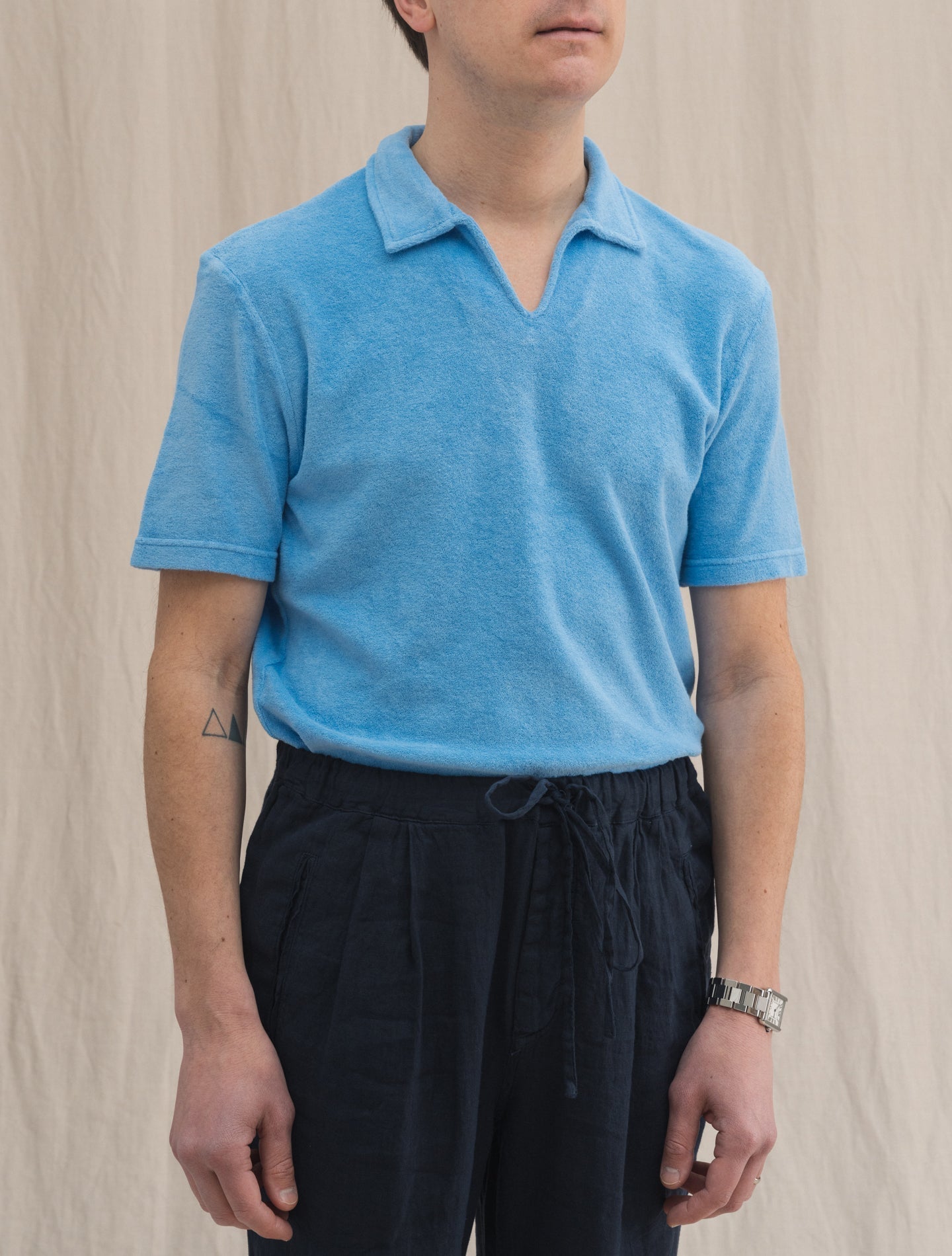 Peter Terry Short Sleeve Light Blue Fedeli Polo shirts 48