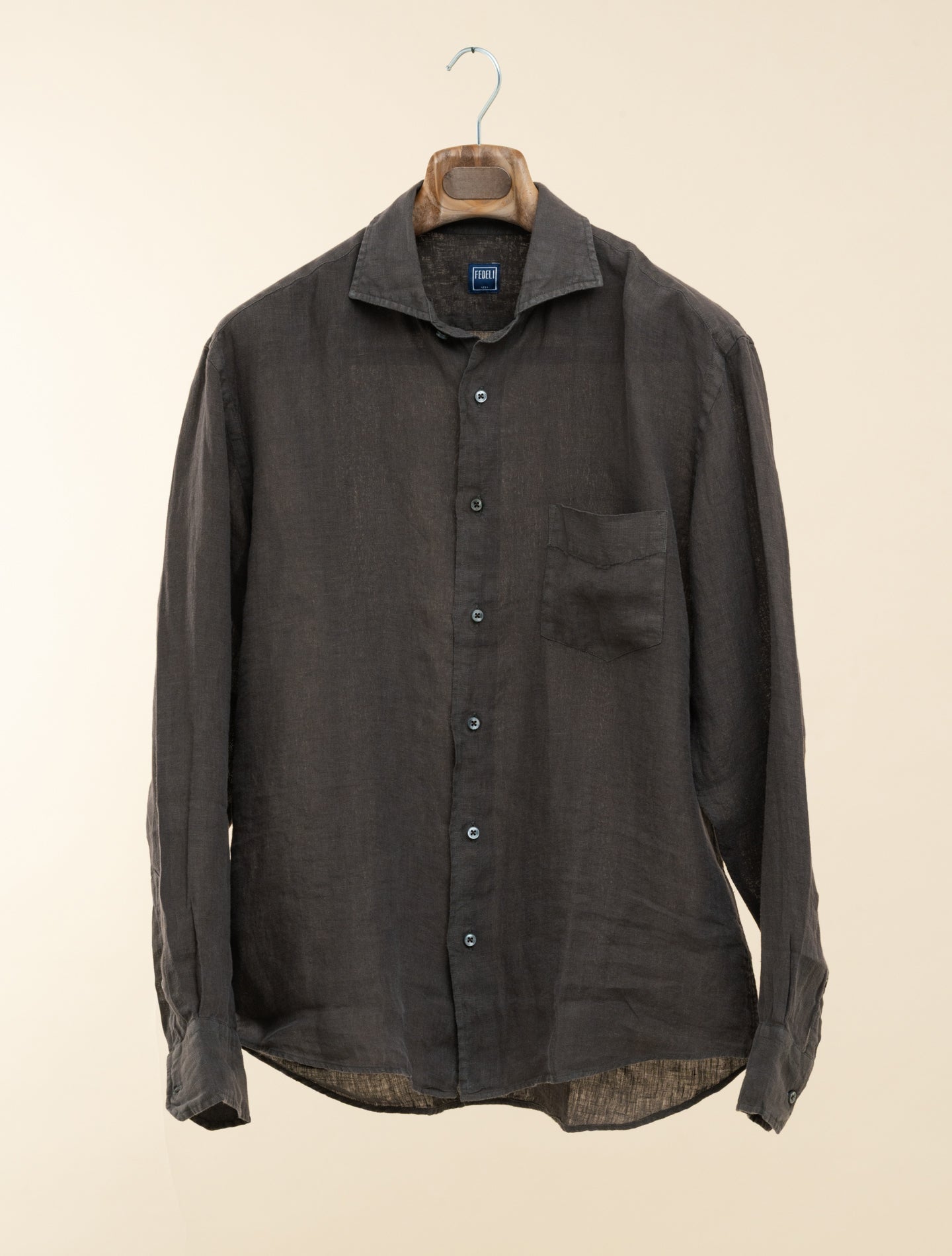 Phil Linen Shirt Brown Fedeli Shirts 39