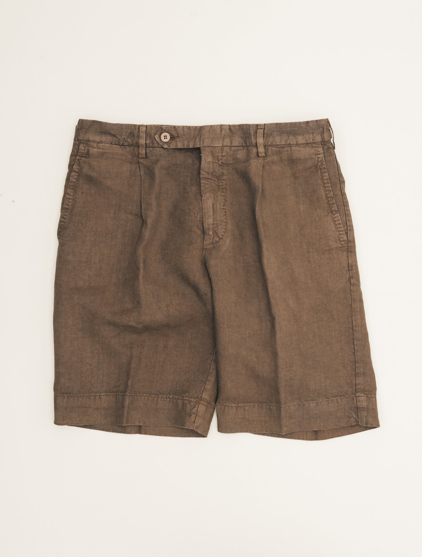 Pleated Linen Shorts Brown Rota Shorts 46