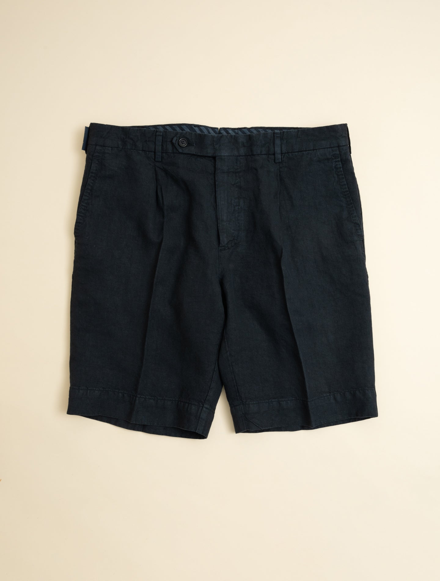 Pleated Linen Shorts Navy Rota Shorts 48
