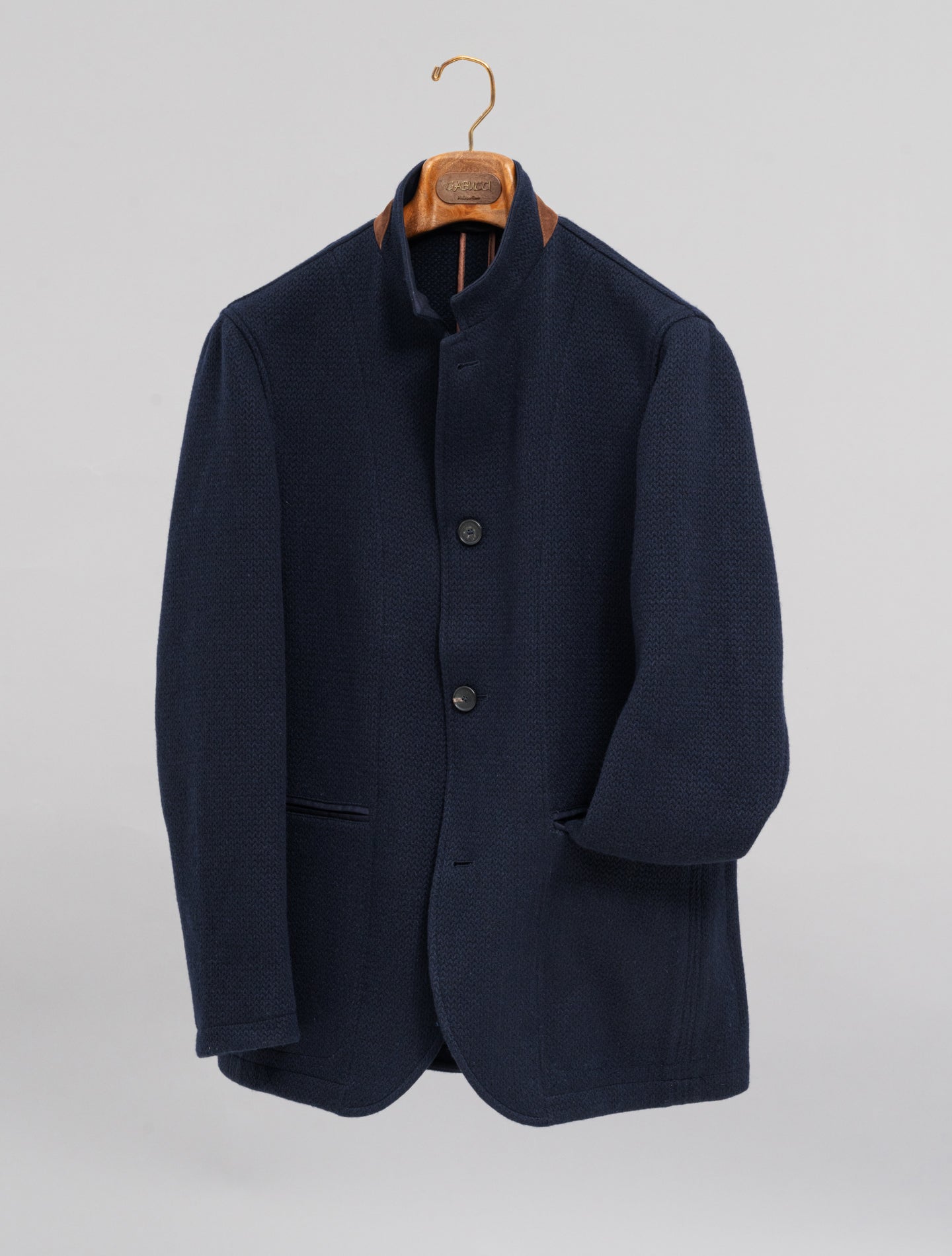 Poggio Wool Silk Cashmere Jacket Navy Manto Jackets 48