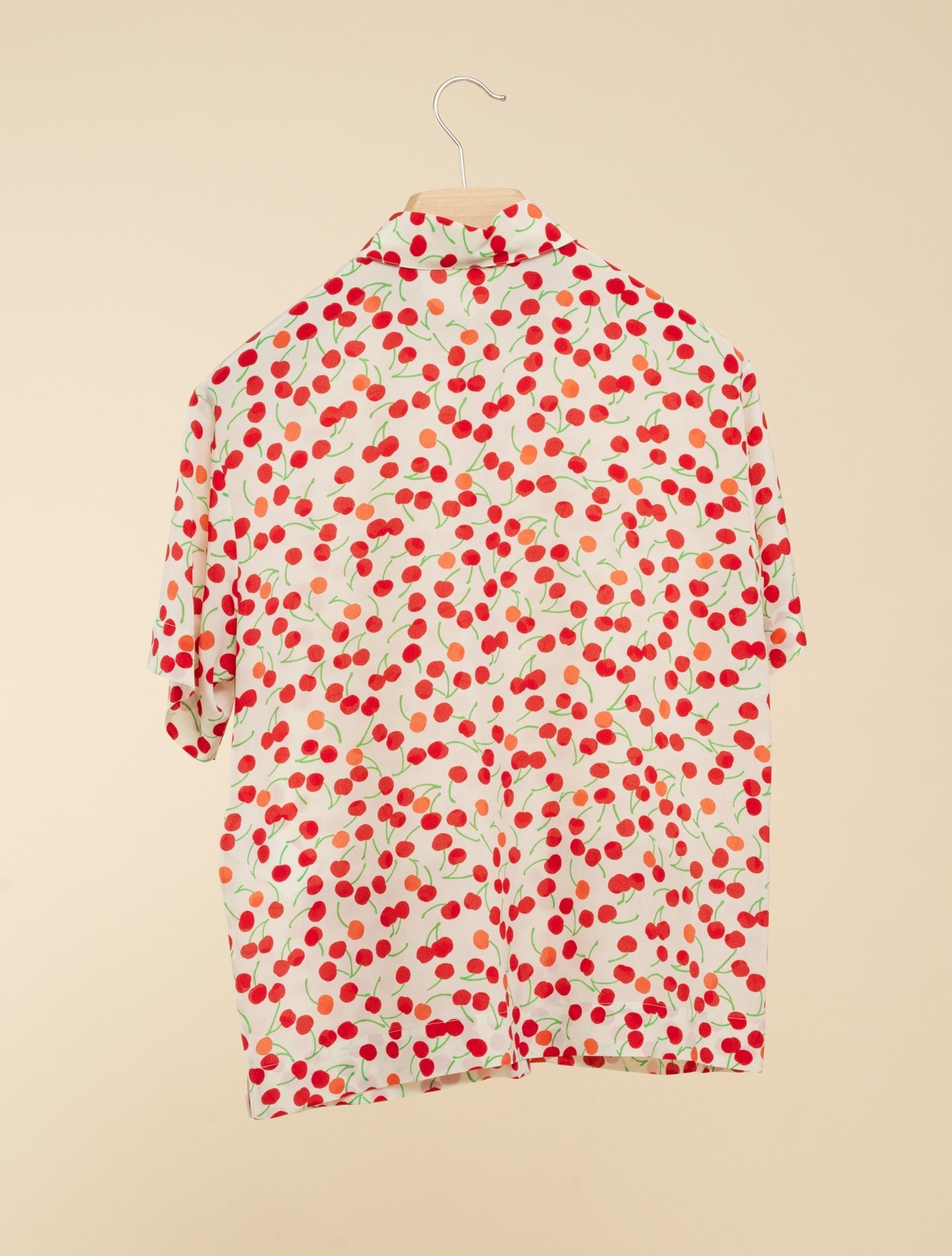 Printed Silk Crepe De Chine Top - AA Capsule Collection Cherrys Aspesi Blouses IT 38