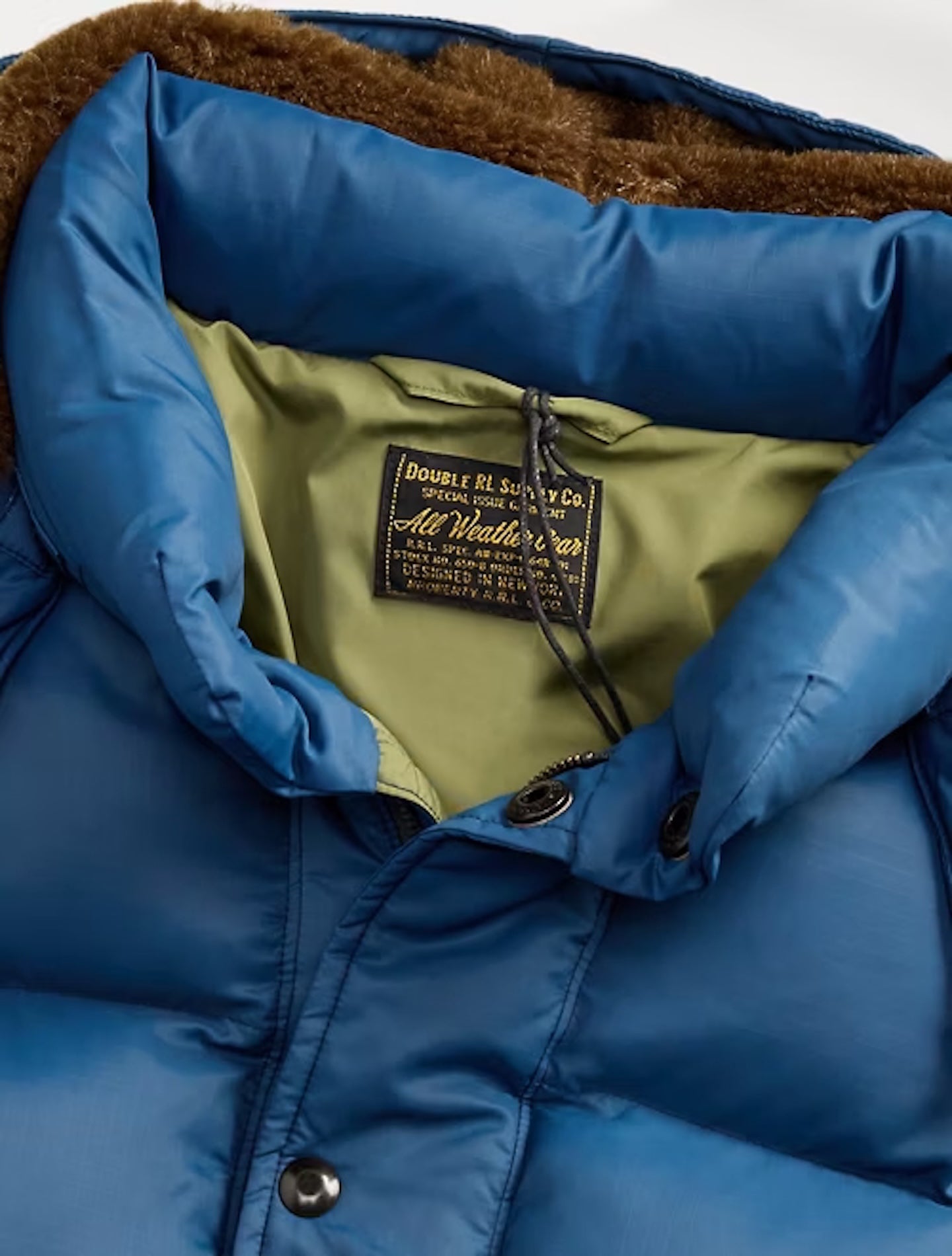 Quilted Ripstop Hooded Jacket Vintage Blue RRL Outerwear S