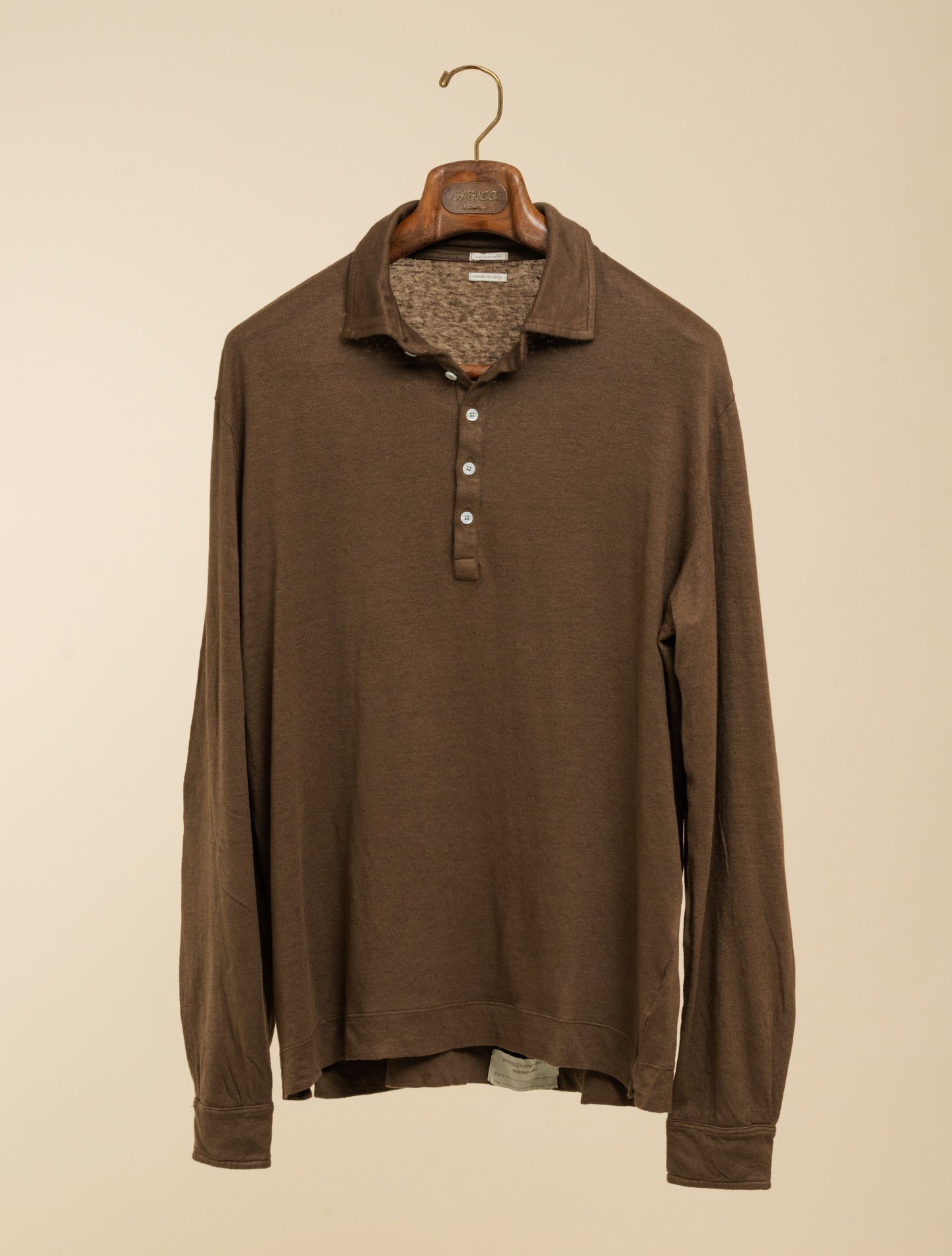 Raya Cotton Linen Polo Shirt Wood Massimo Alba Polo shirts M