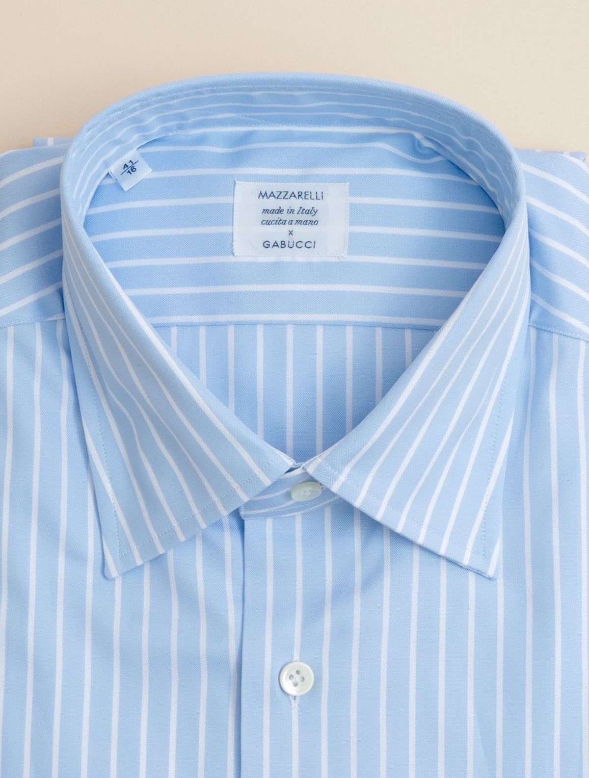 Reverse Striped Turn Down Shirt Light Blue Mazzarelli Shirts 39
