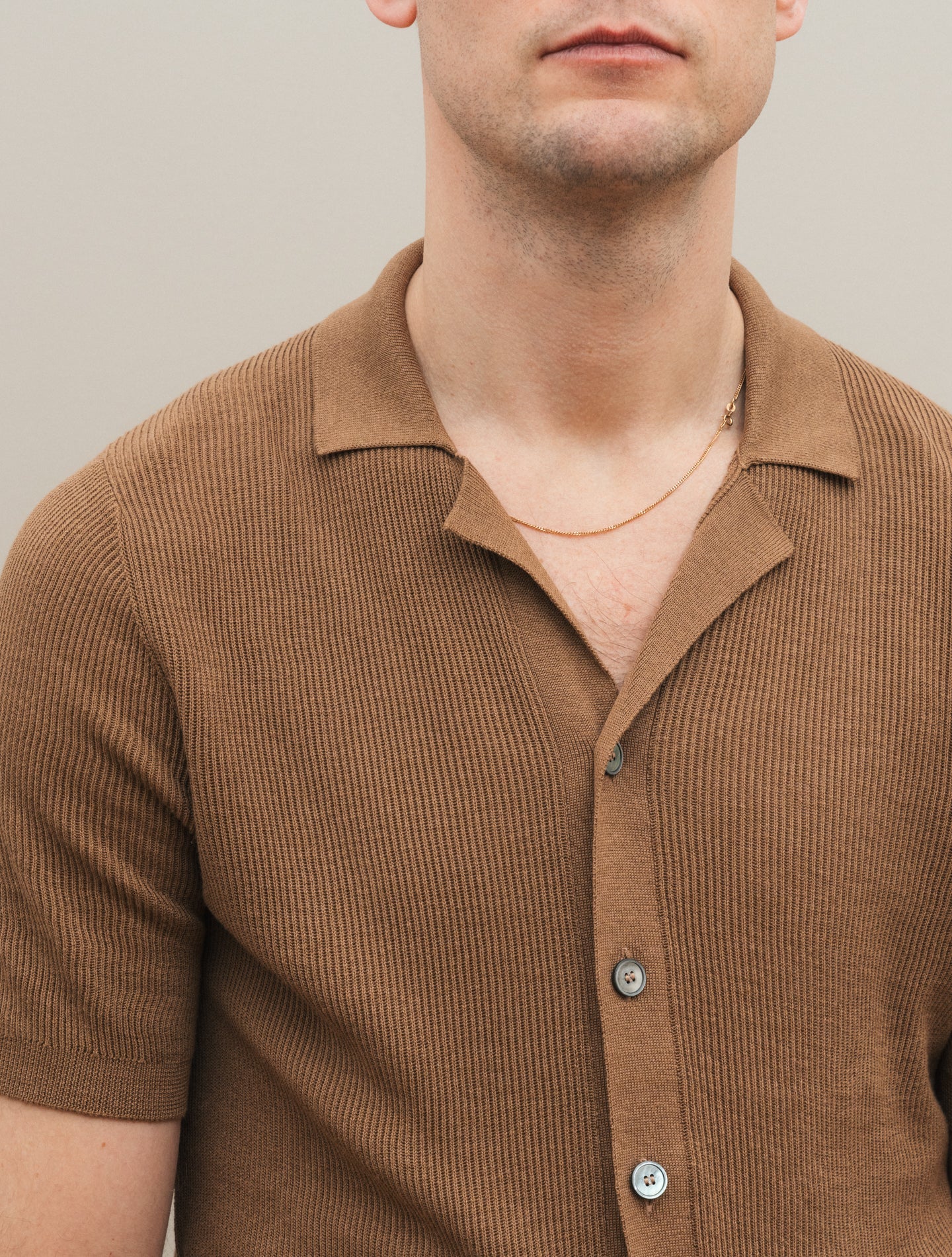 Rib - Knitted Short Sleeve Shirt Terra Gabucci Polo shirts 48